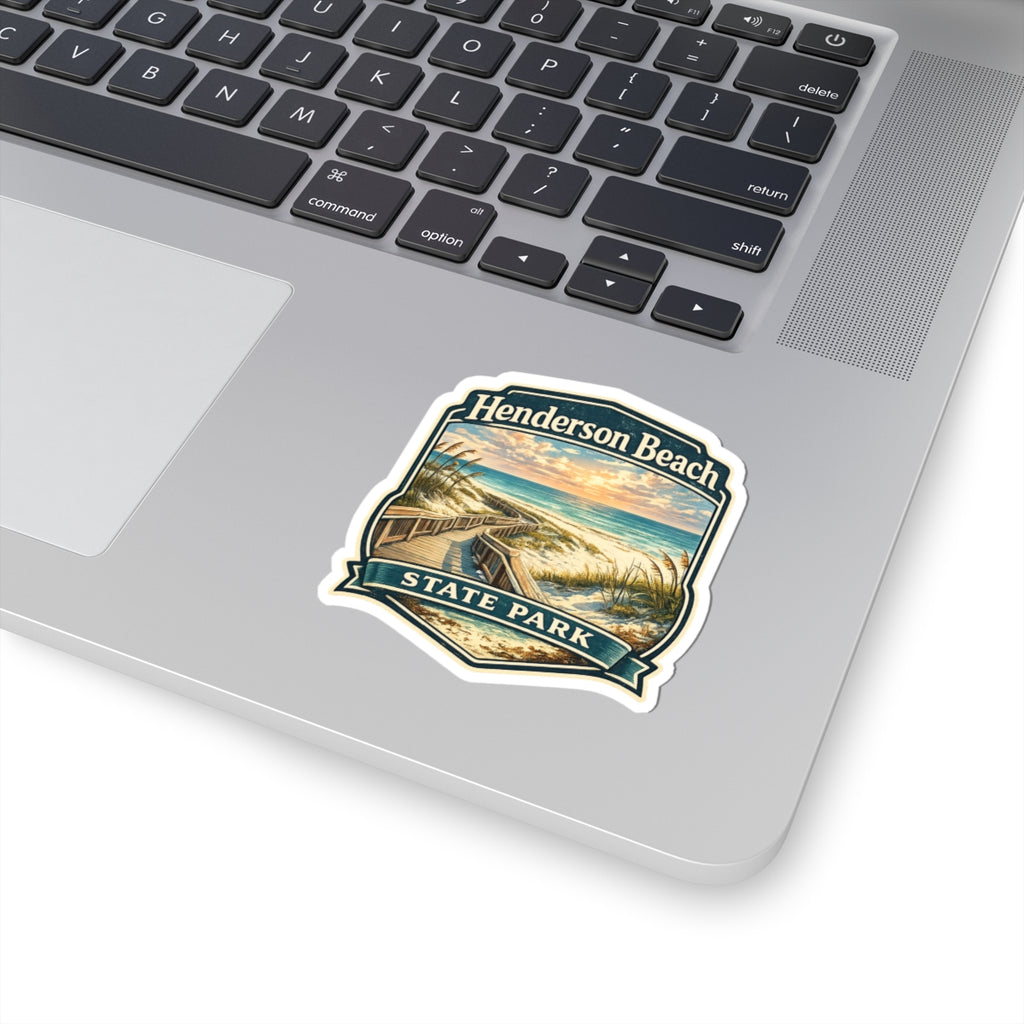 Henderson Beach State Park Sticker — Vintage Coastal Beach Scene Kiss-Cut Sticker