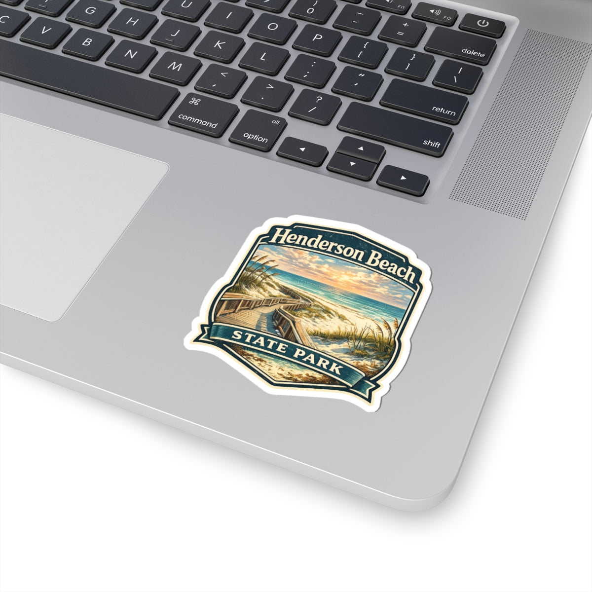 Henderson Beach State Park Sticker — Vintage Coastal Beach Scene Kiss-Cut Sticker