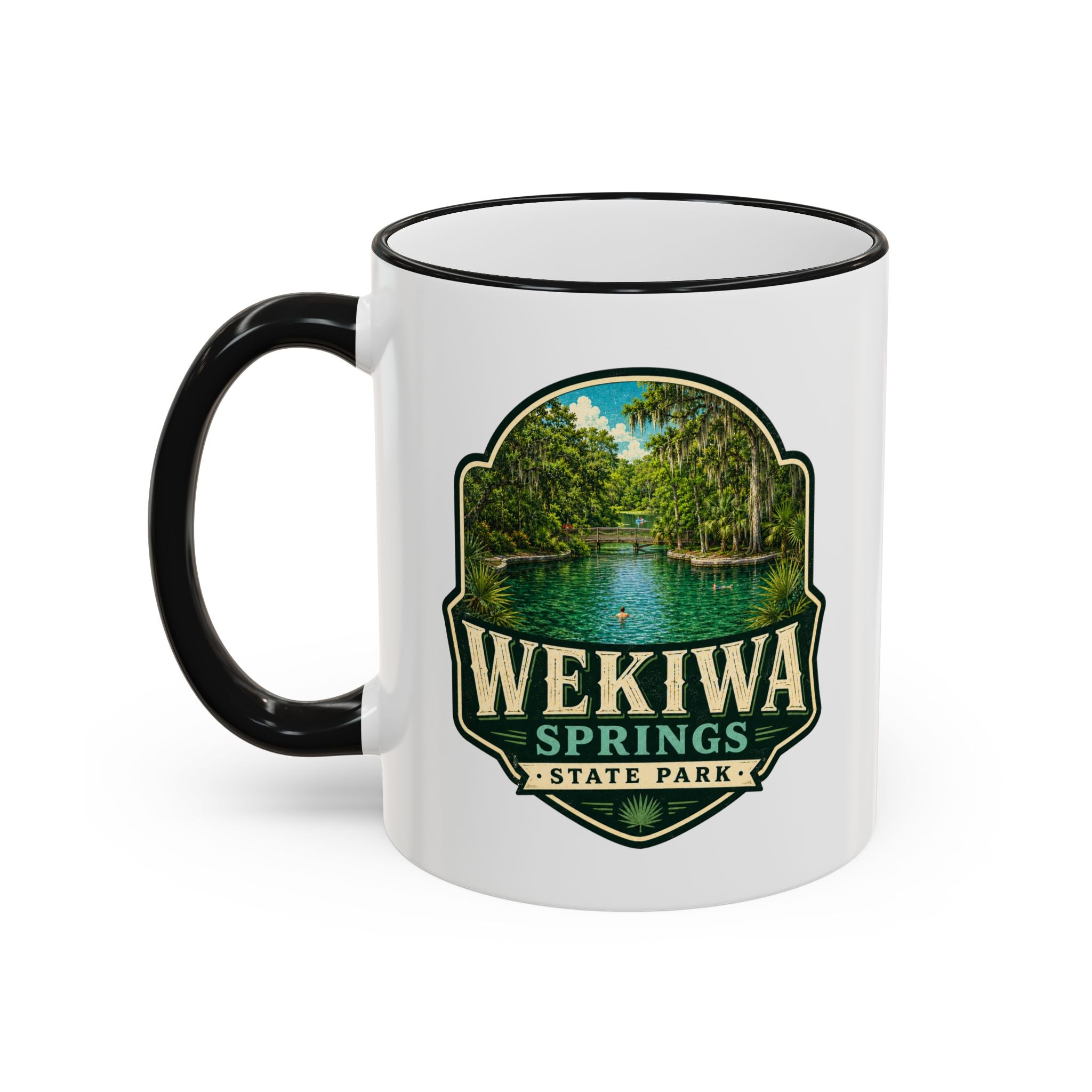 Wekiwa Springs Vintage Mug — Accent Rim & Handle 11oz/15oz