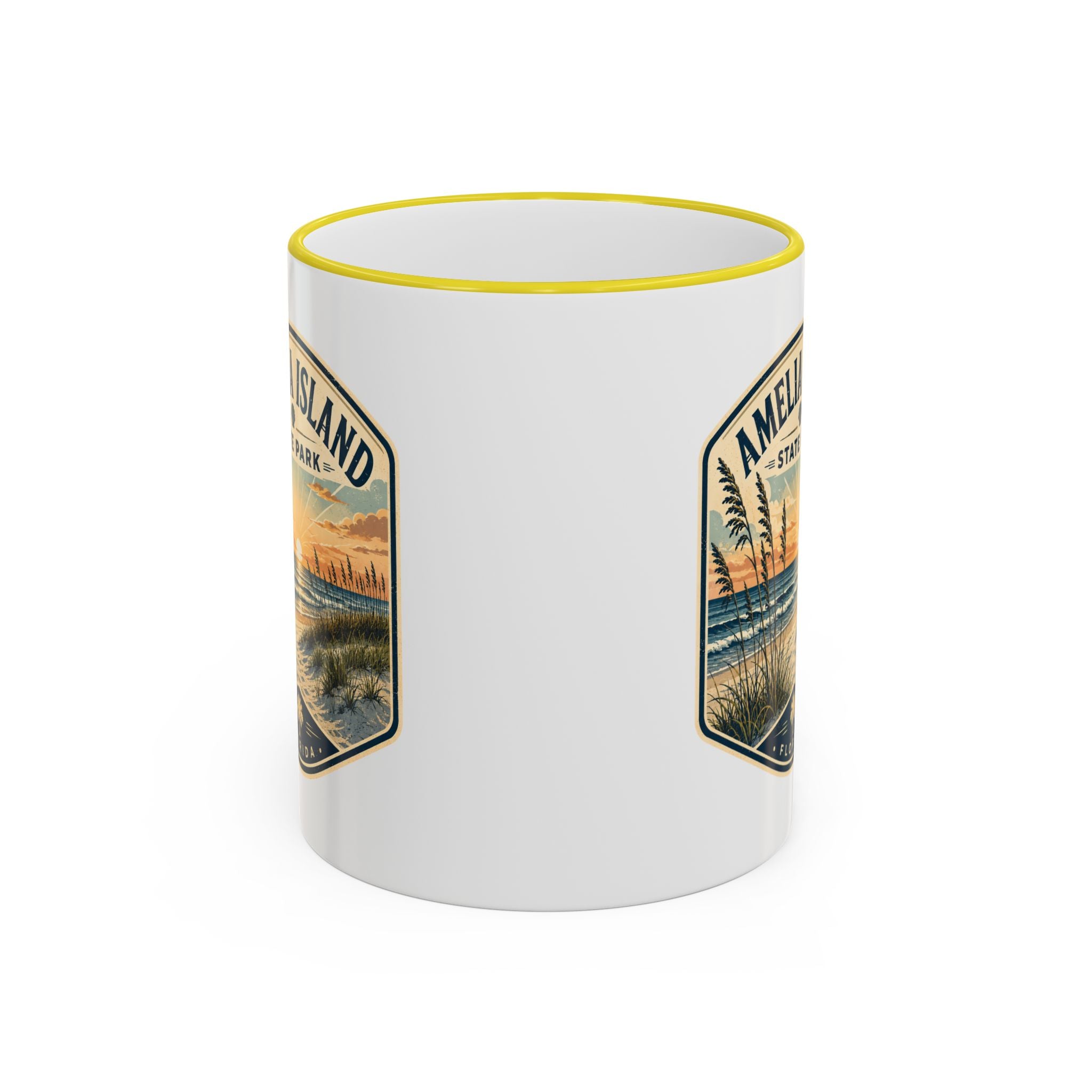 Amelia Island Vintage Mug — Accent Rim & Handle 11oz/15oz
