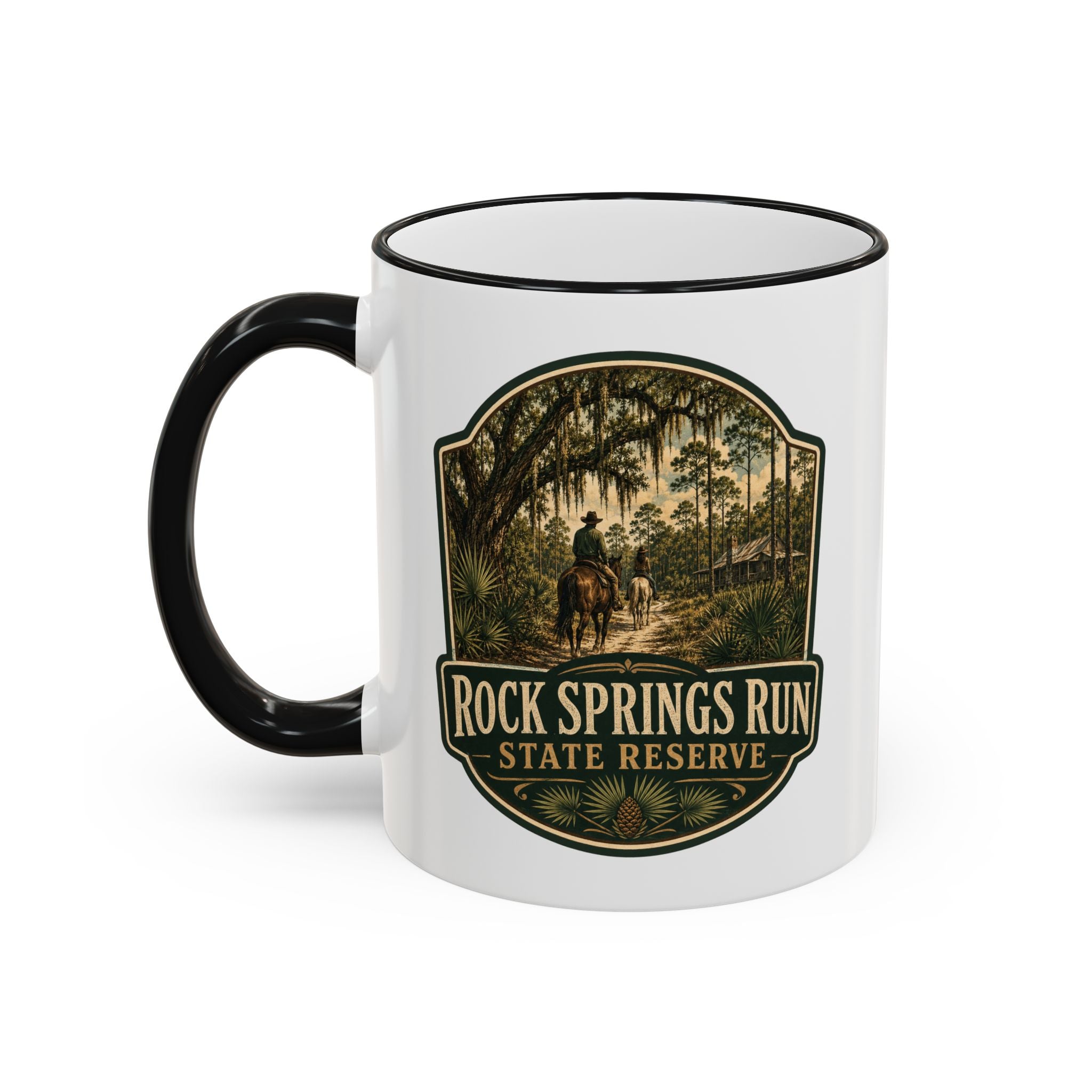 Rock Springs Run Vintage Mug — Accent Rim & Handle 11oz/15oz