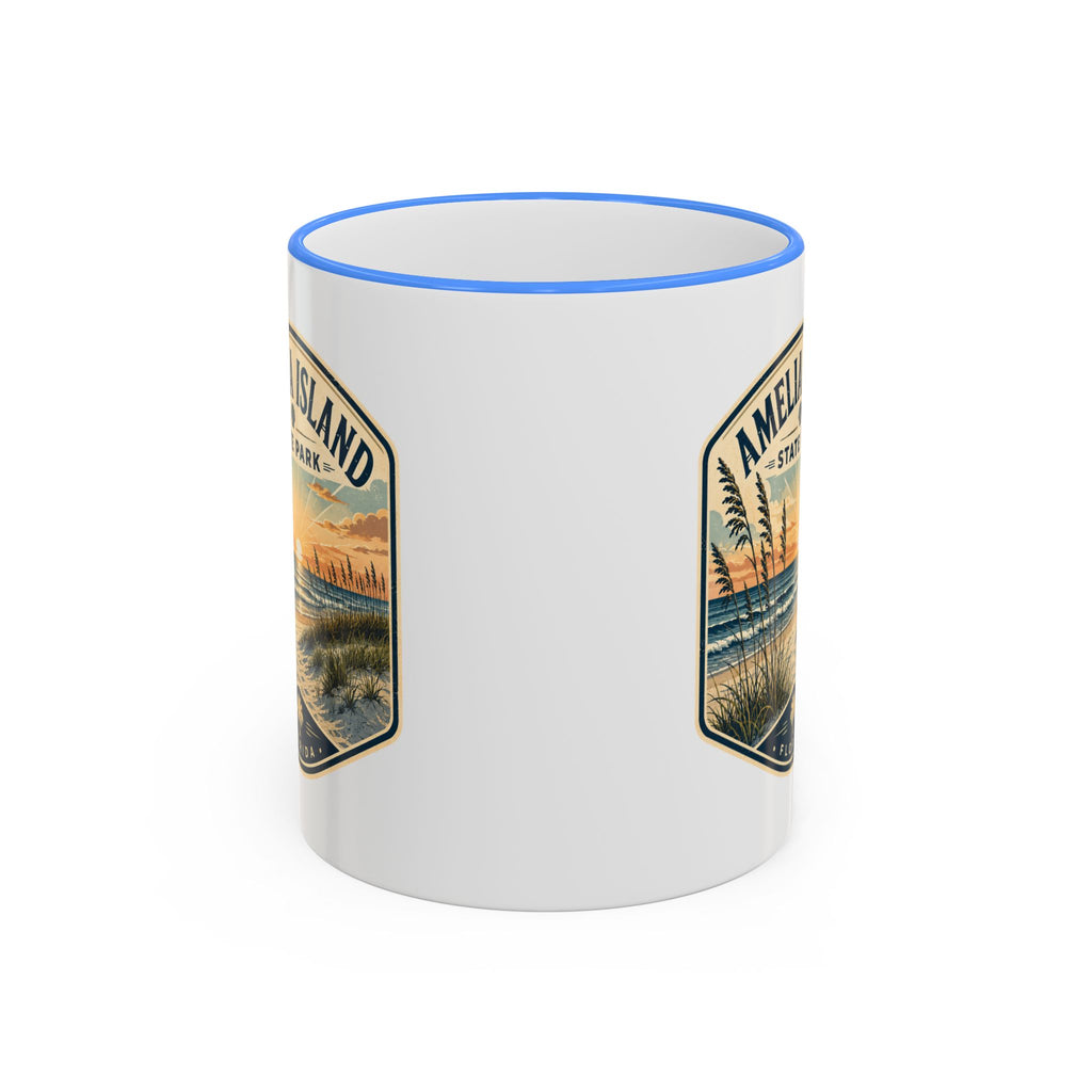 Amelia Island Vintage Mug — Accent Rim & Handle 11oz/15oz