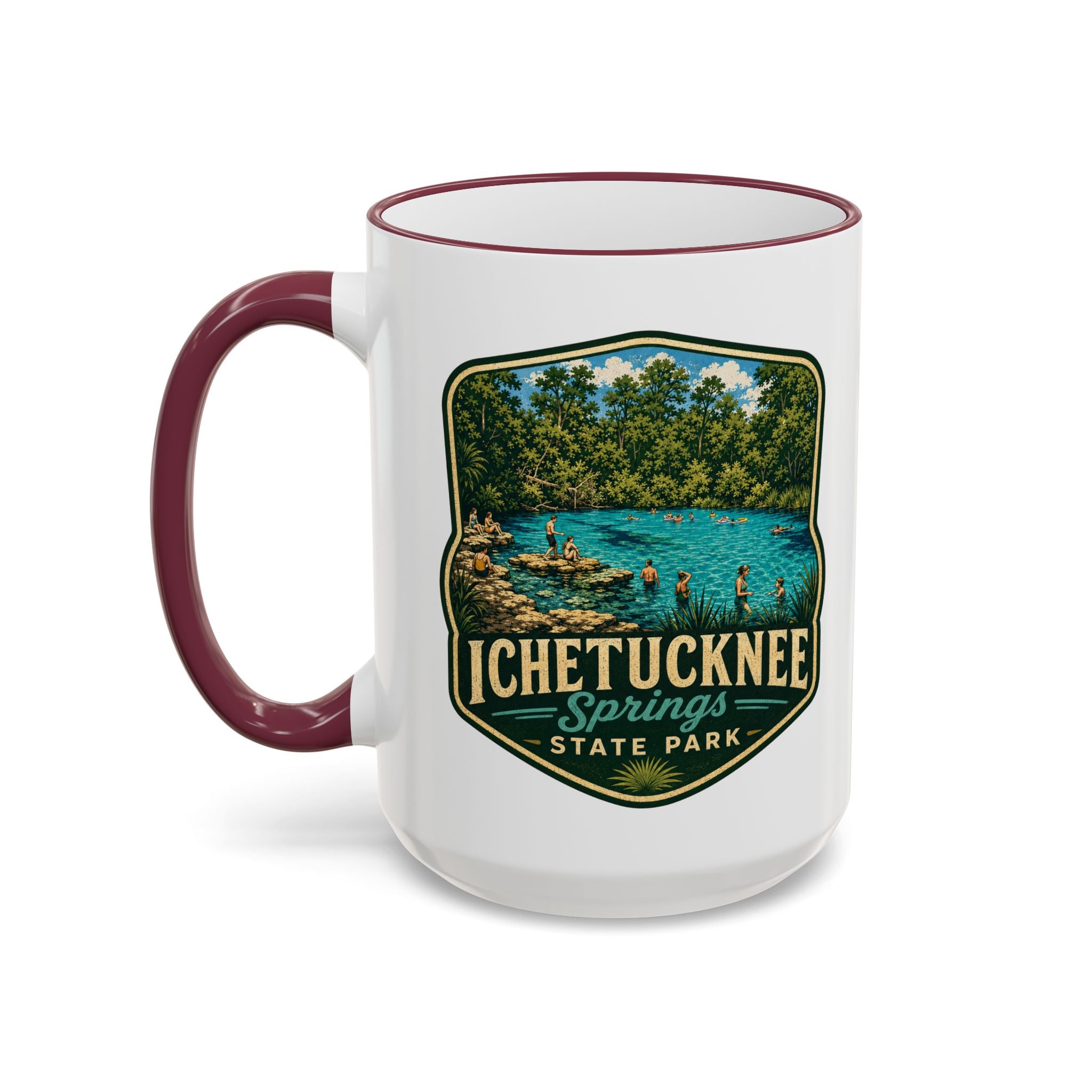 Ichetucknee Springs Vintage Mug — Accent Rim & Handle 11oz/15oz