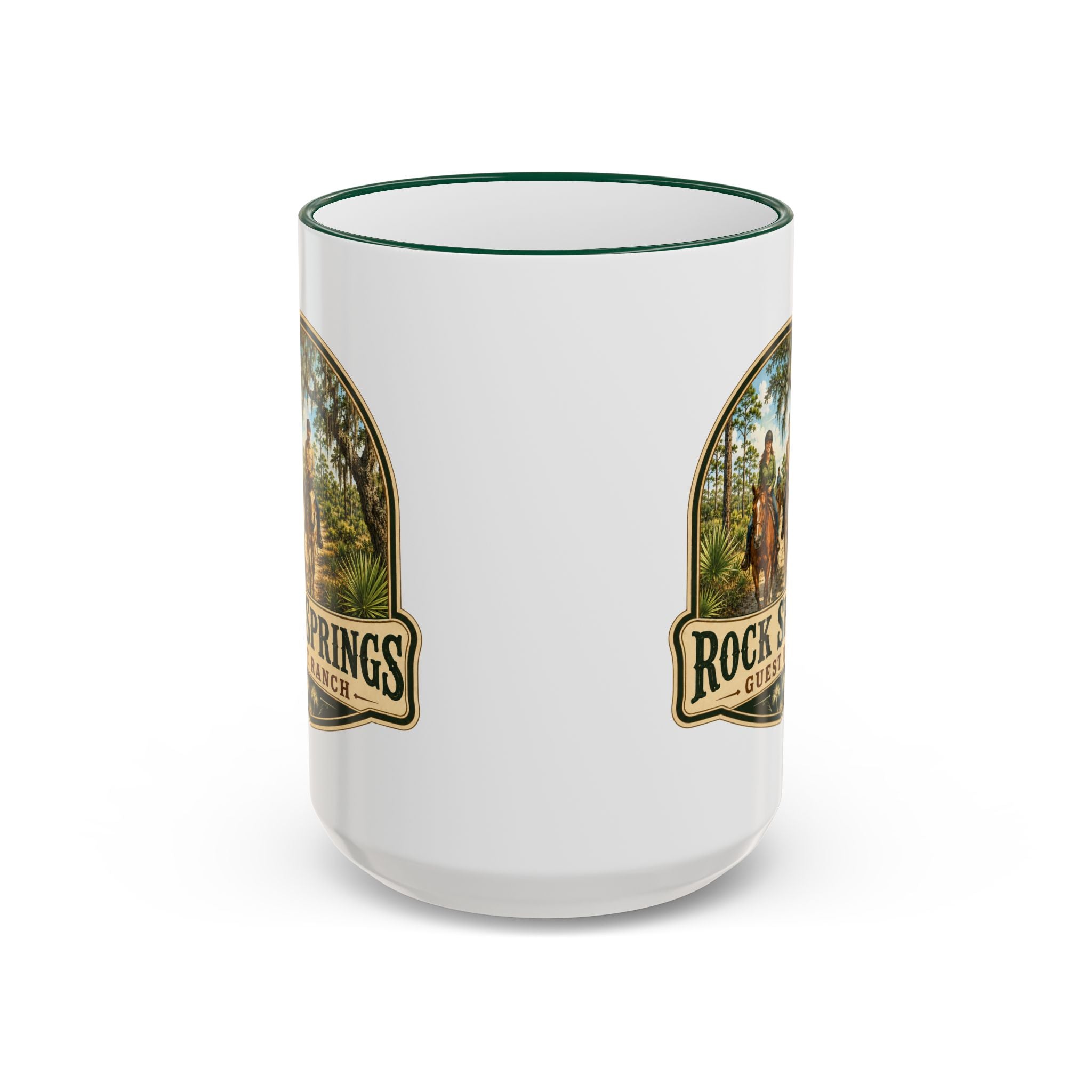 Rock Springs Guest Ranch Vintage Mug — Accent Rim & Handle 11oz/15oz