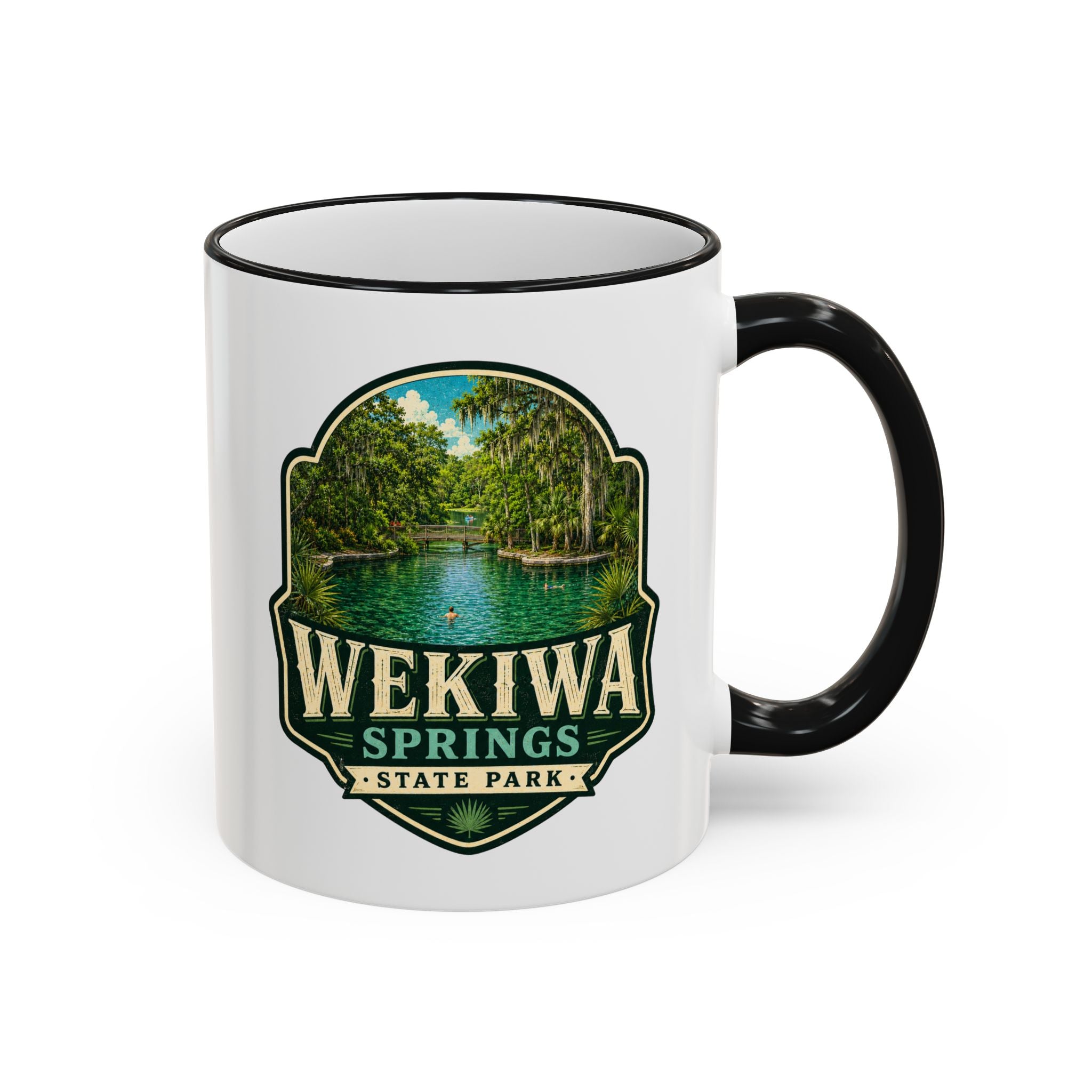 Wekiwa Springs Vintage Mug — Accent Rim & Handle 11oz/15oz