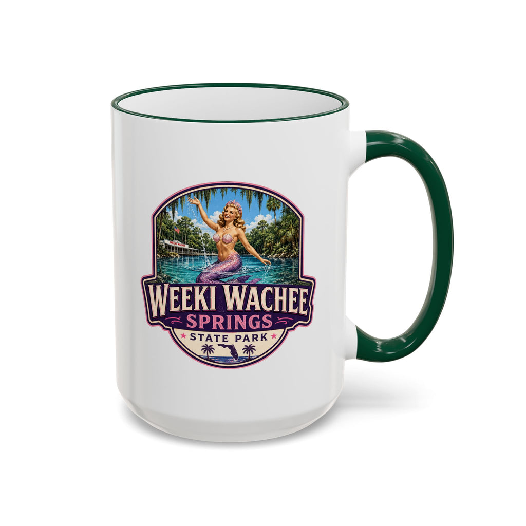 Weeki Wachee Vintage Mug Pink — Accent Rim & Handle 11oz/15oz