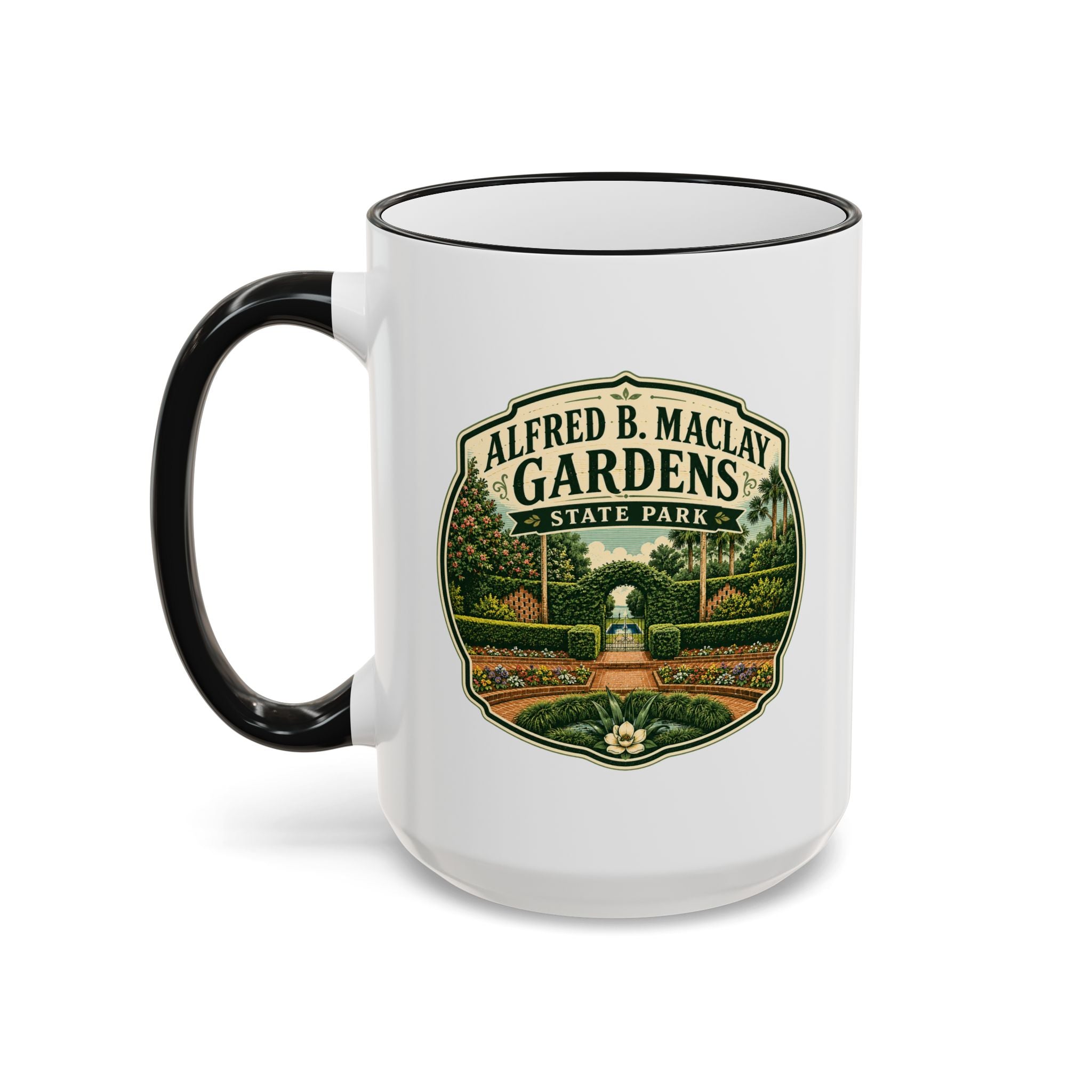 Maclay Gardens Vintage Mug — Accent Rim & Handle 11oz/15oz