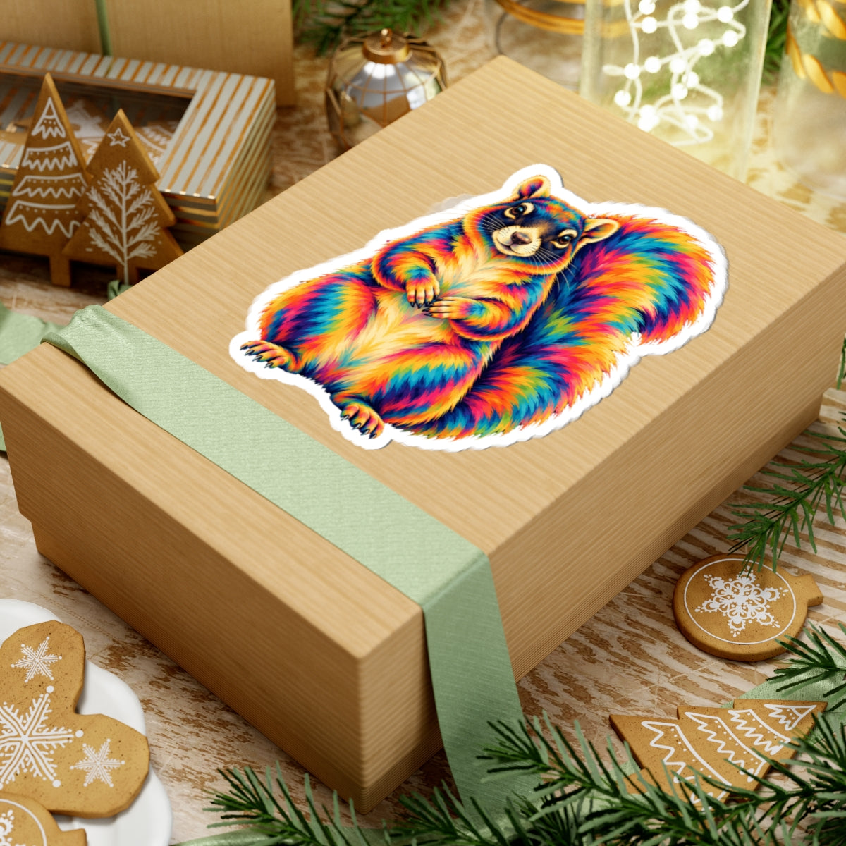 Rainbow Psychedelic Squirrel Sticker
