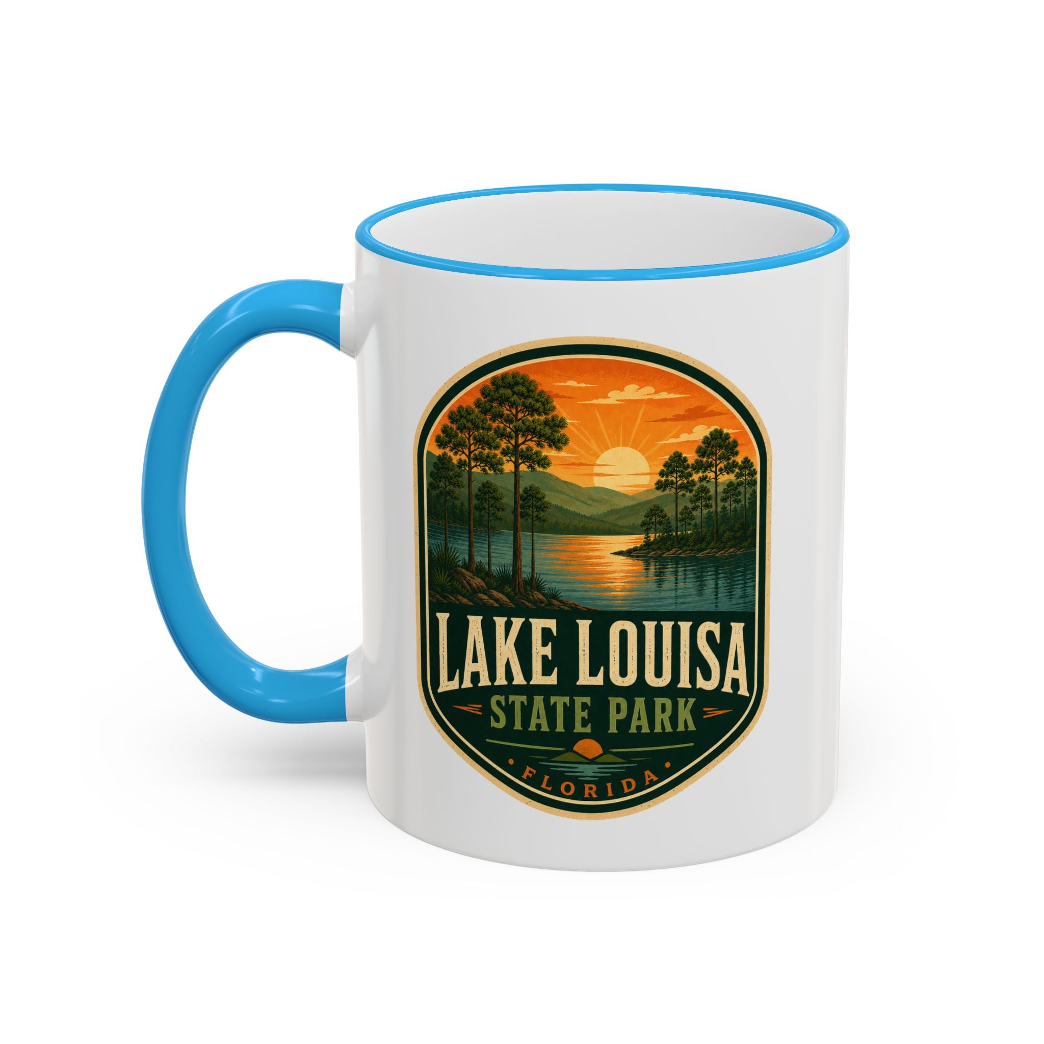 Lake Louisa Sunset Mug — Accent Rim & Handle 11oz/15oz