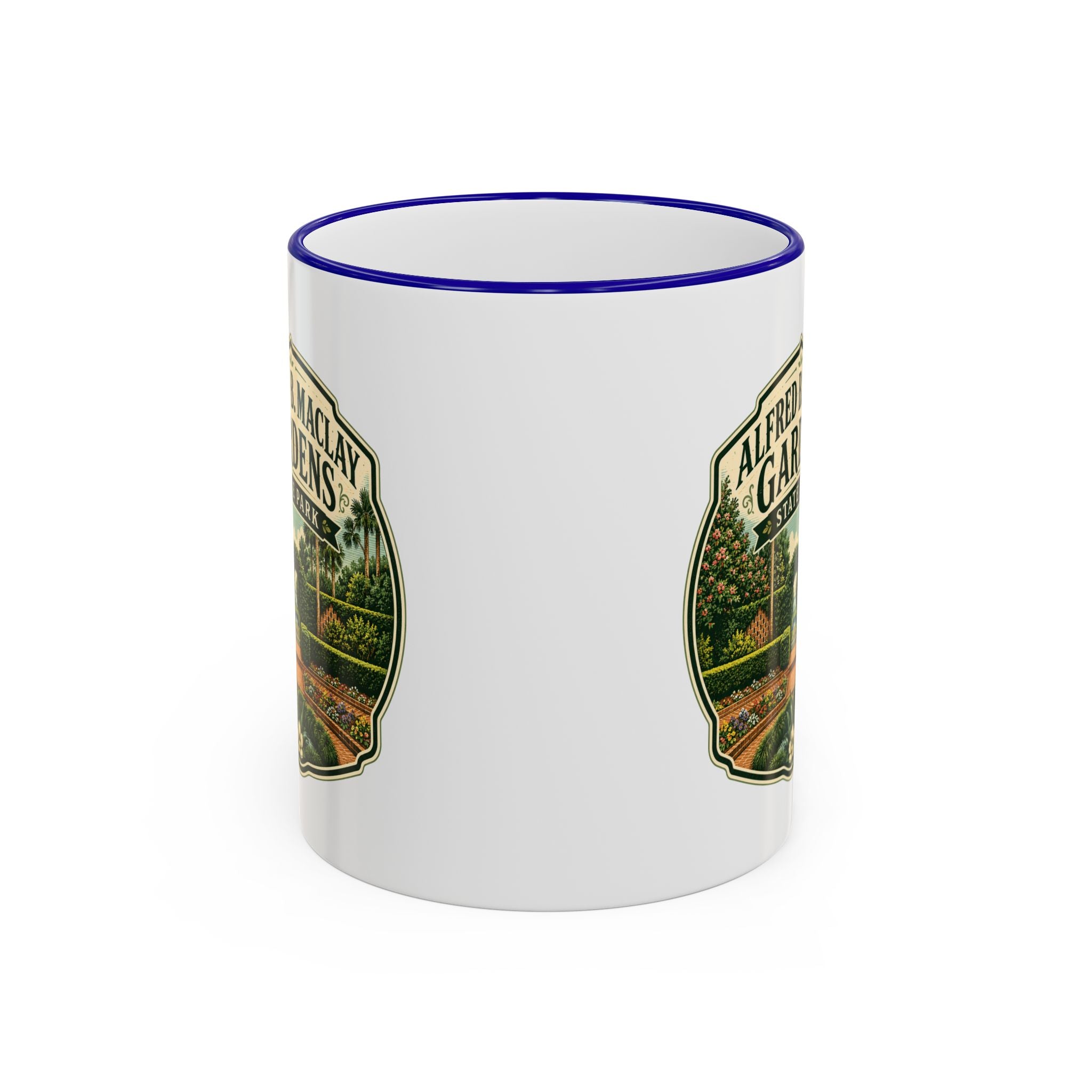 Maclay Gardens Vintage Mug — Accent Rim & Handle 11oz/15oz