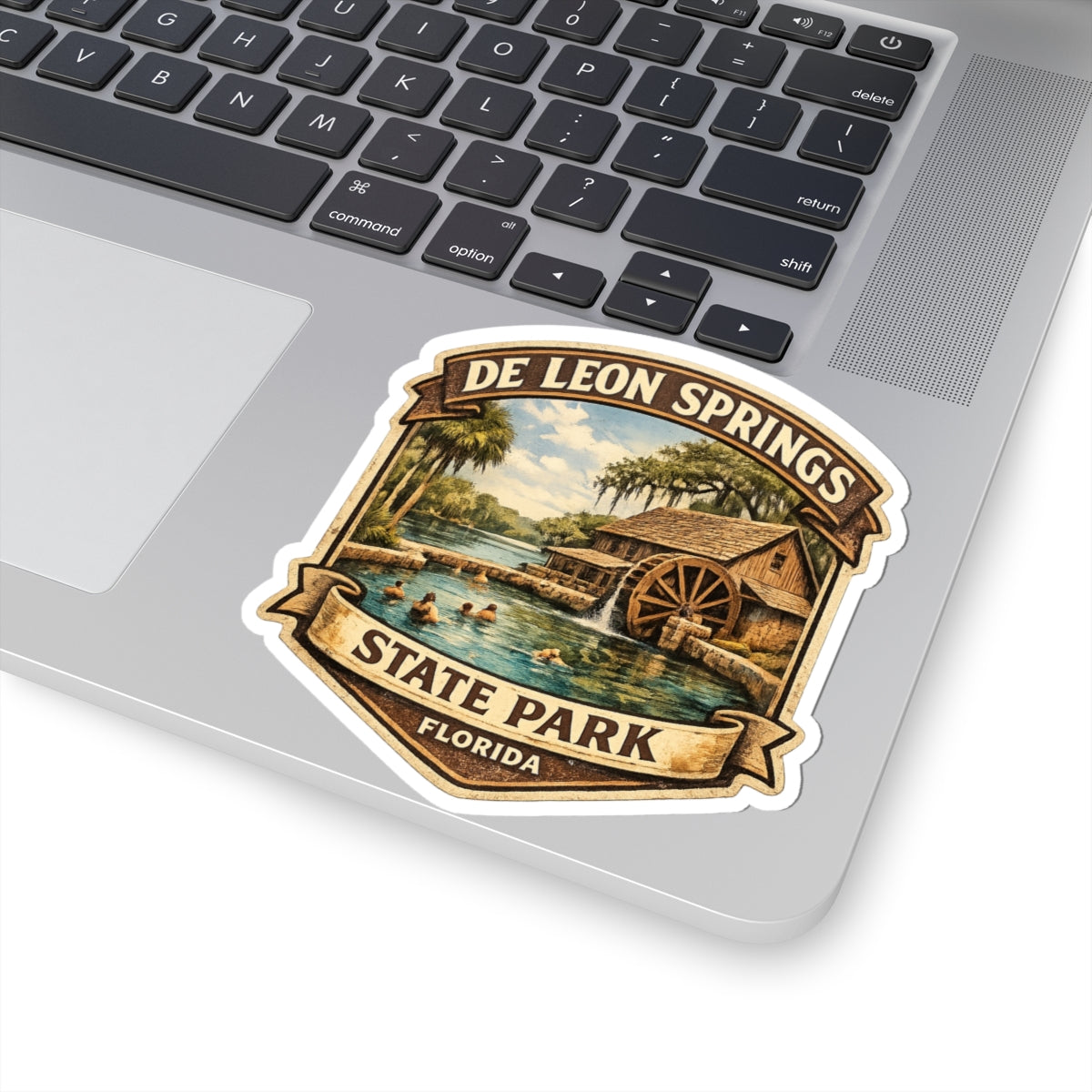 De Leon Springs State Park Vinyl Sticker – Vintage Florida Mill Design