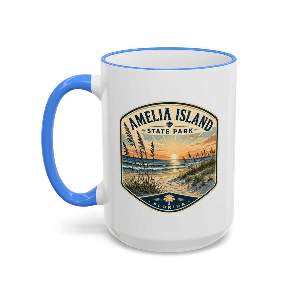 Amelia Island Vintage Mug — Accent Rim & Handle 11oz/15oz