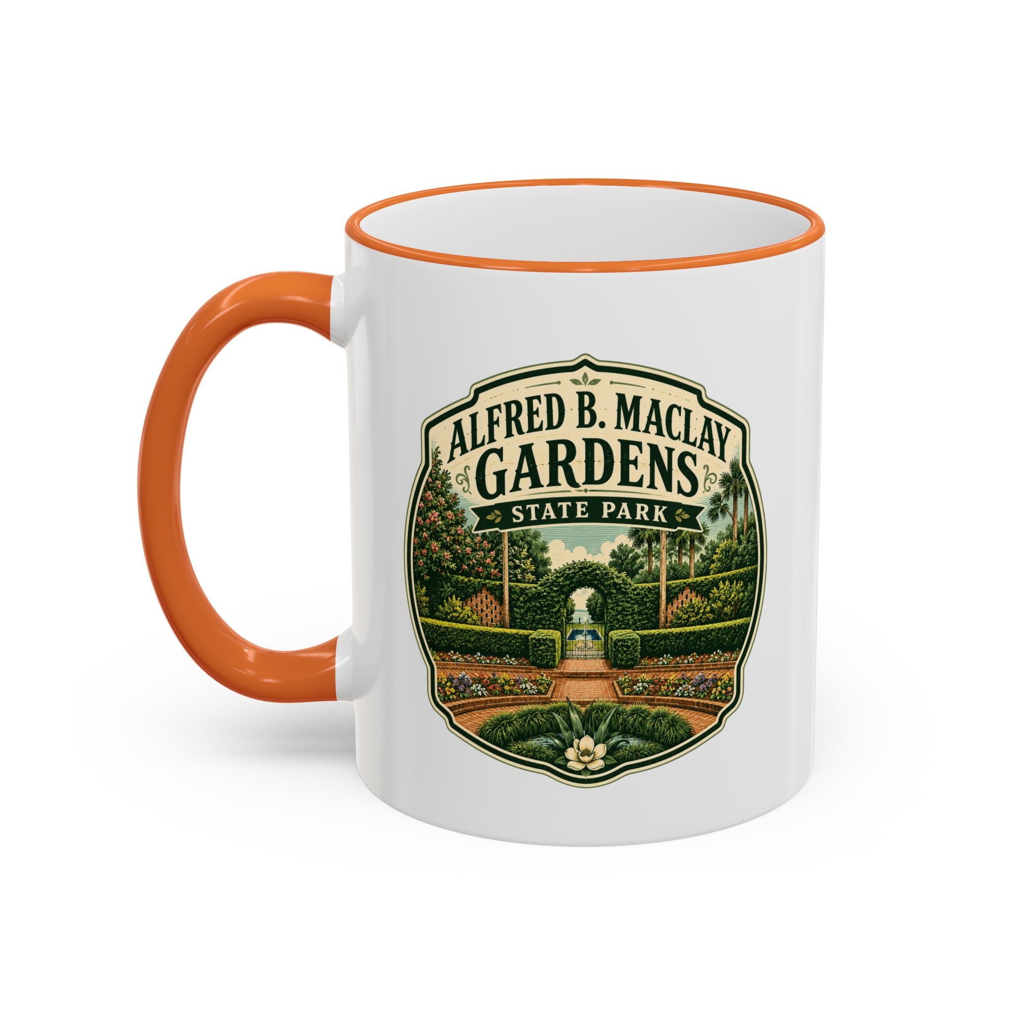 Maclay Gardens Vintage Mug — Accent Rim & Handle 11oz/15oz