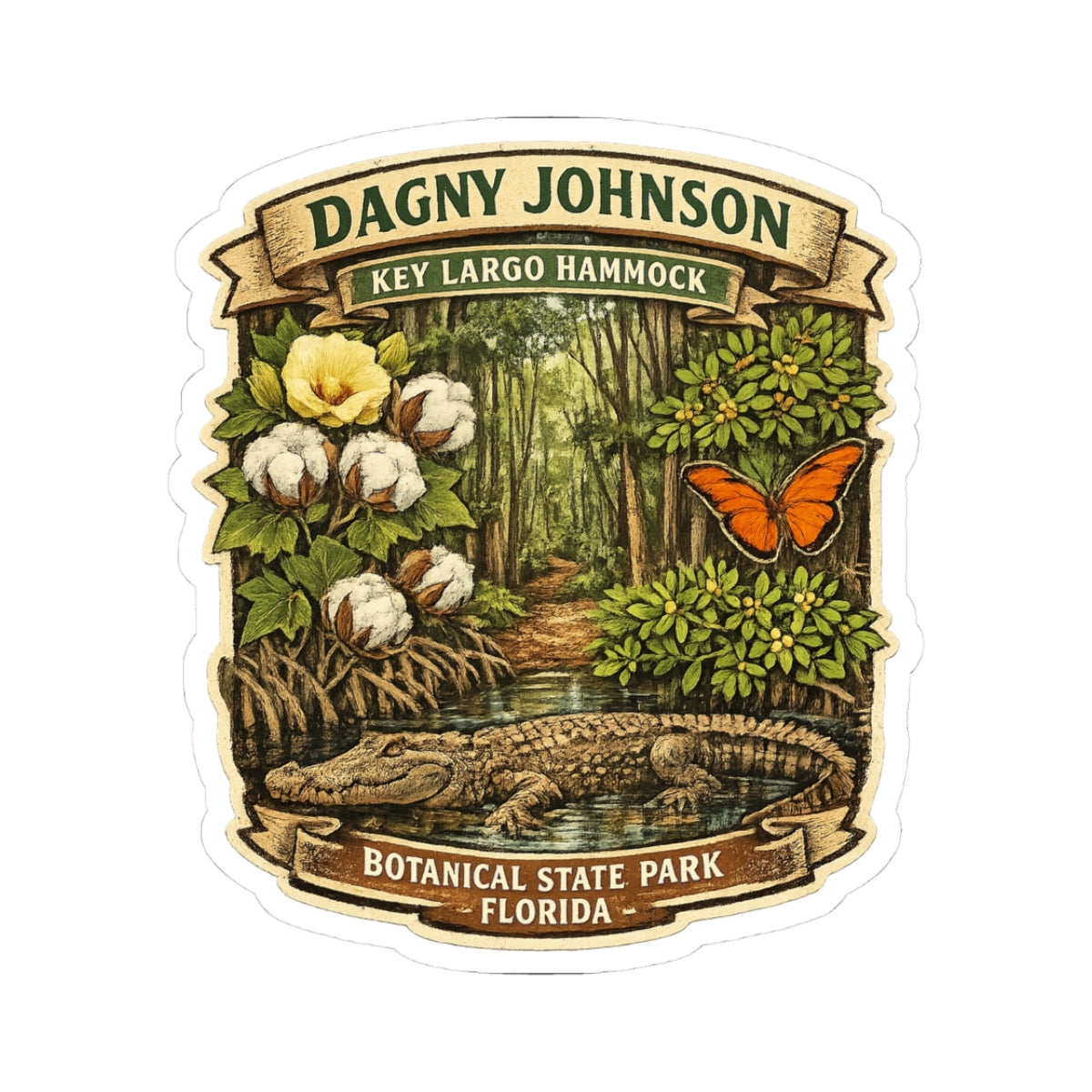 Dagny Johnson Botanical State Park Florida Sticker — Key Largo Hammock Vintage Nature Decal