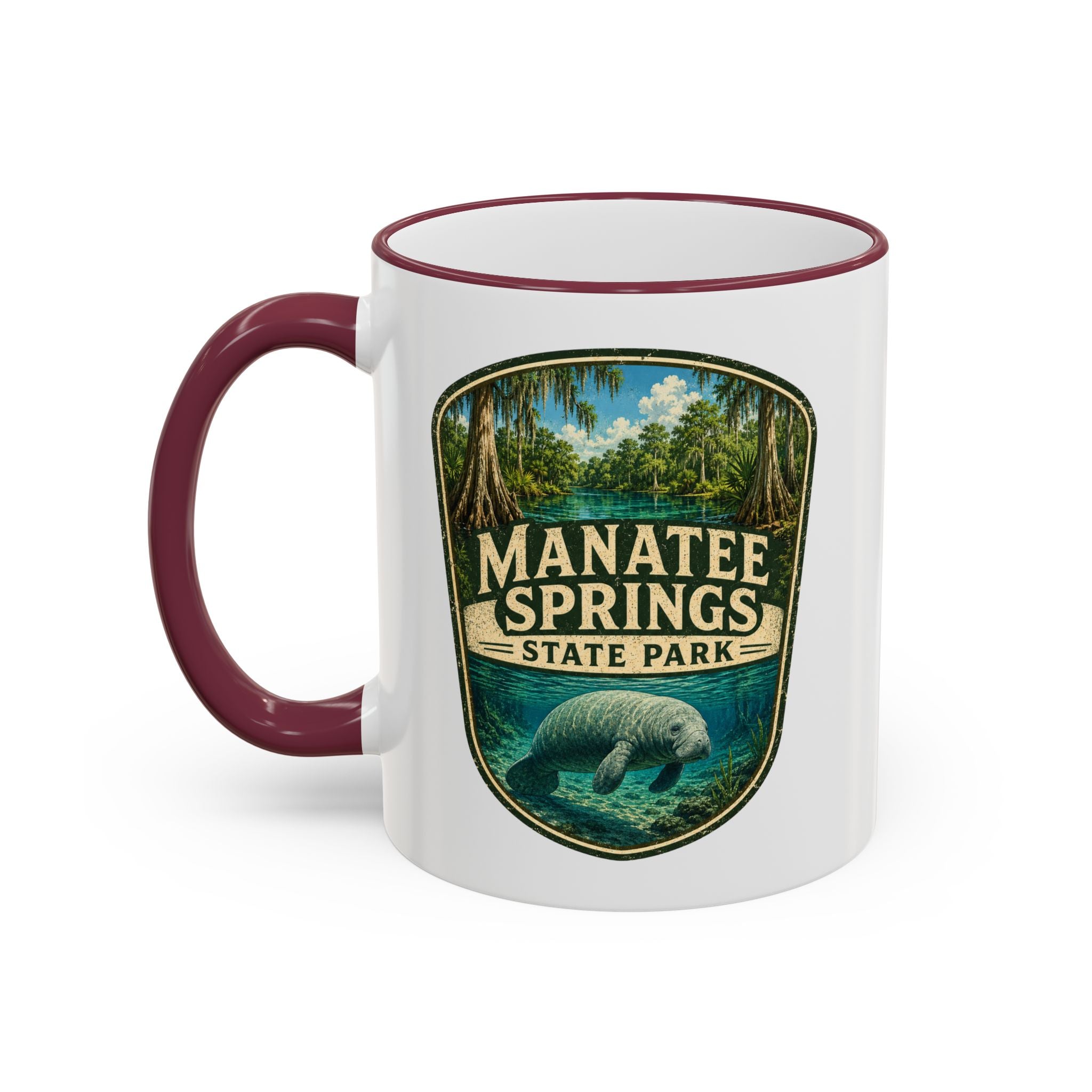 Manatee Springs Manatee Mug — Accent Rim & Handle 11oz/15oz