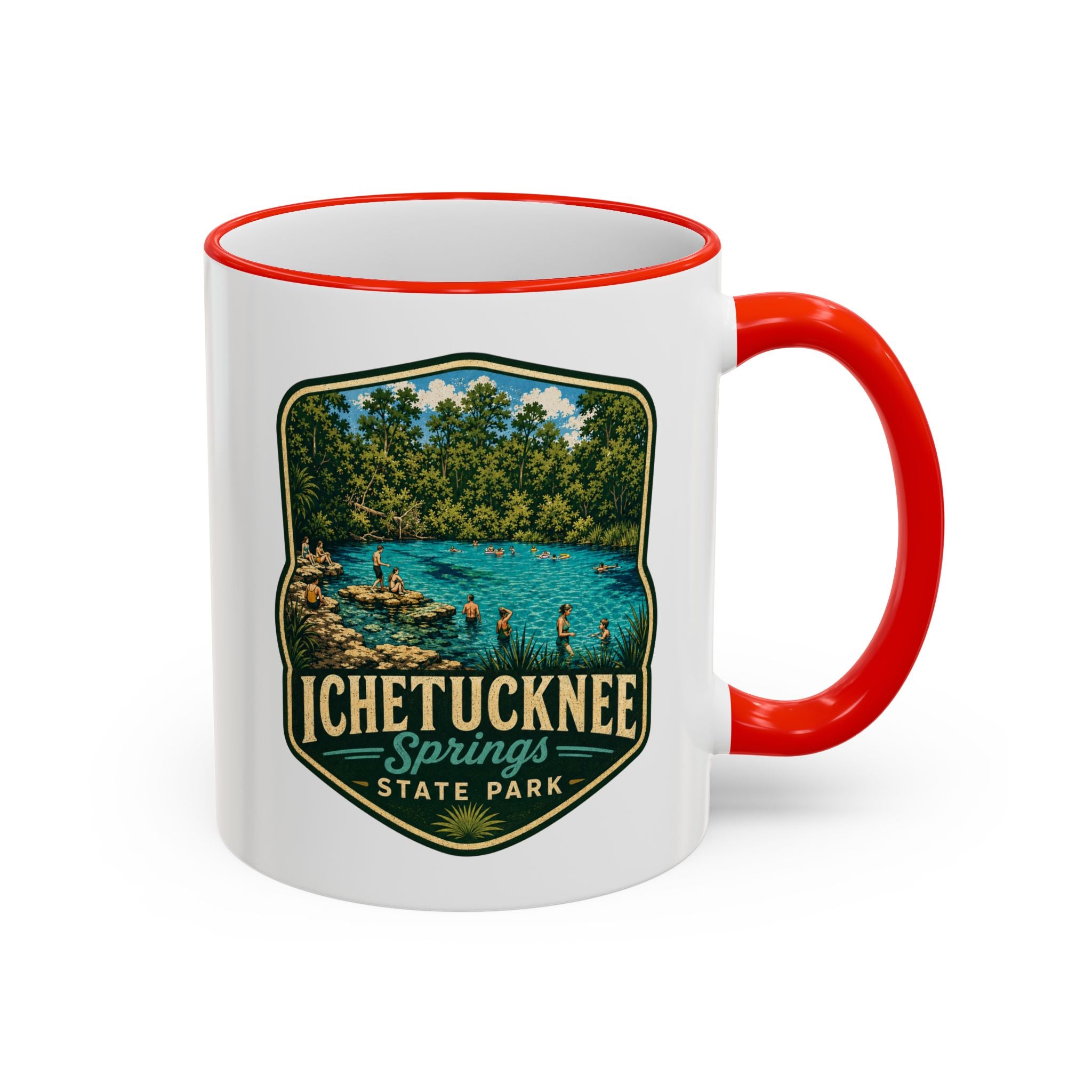 Ichetucknee Springs Vintage Mug — Accent Rim & Handle 11oz/15oz