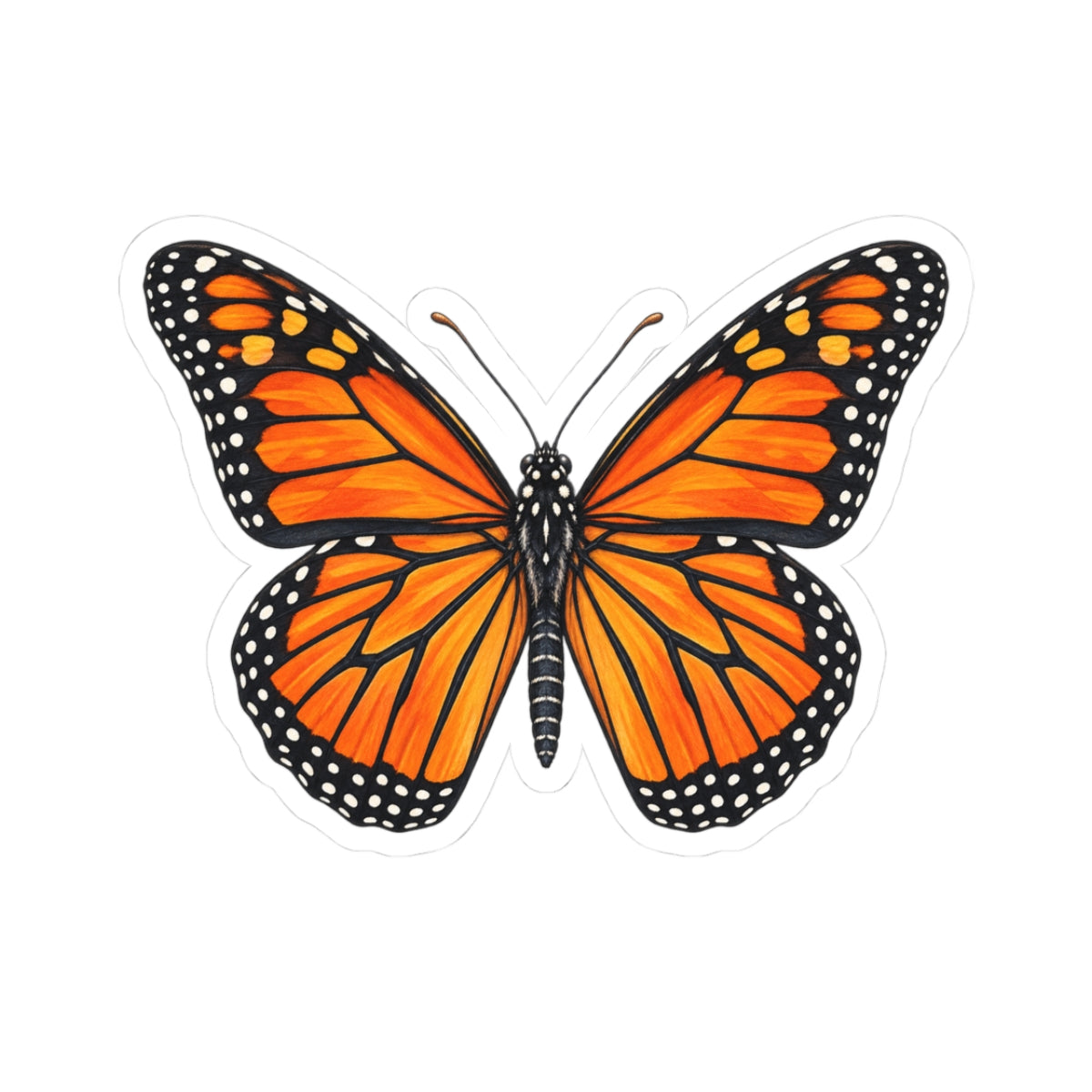 Monarch Butterfly Kiss-Cut Sticker — Vibrant Decal