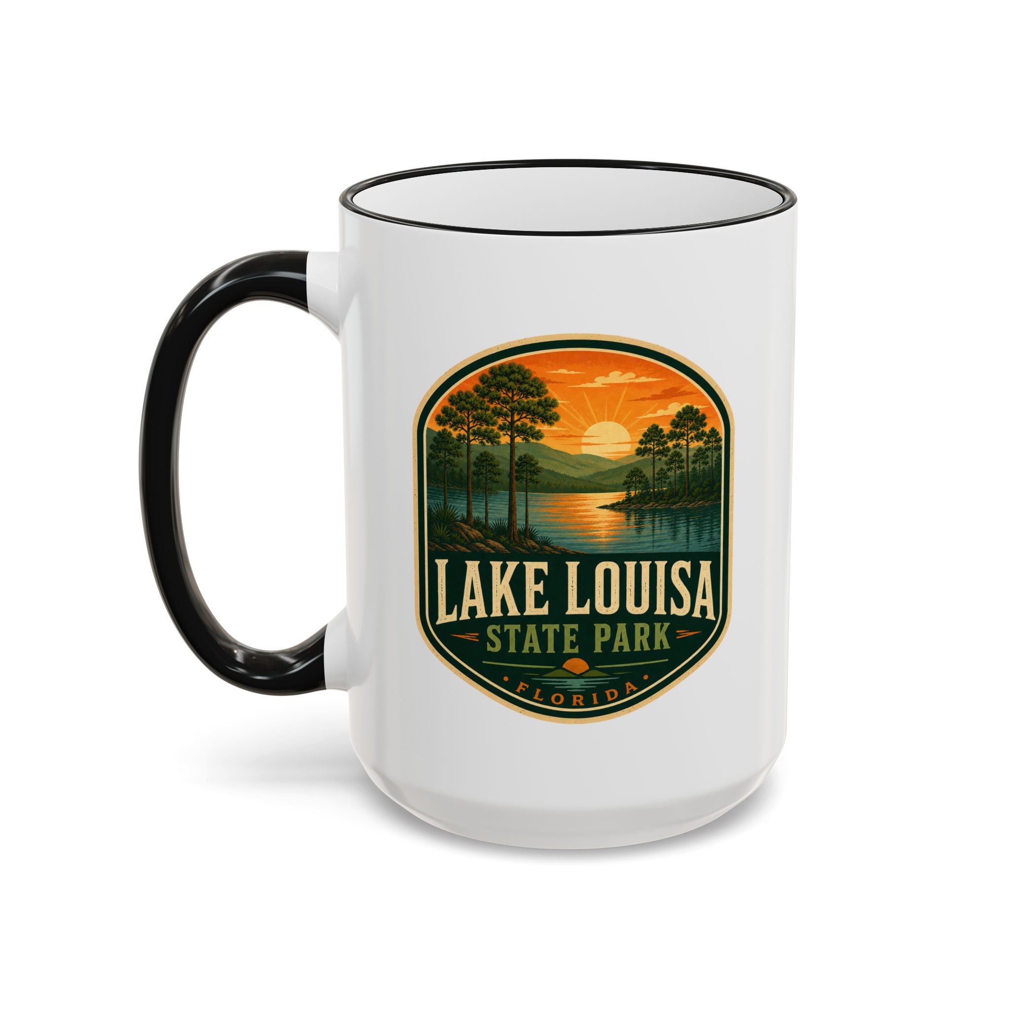 Lake Louisa Sunset Mug — Accent Rim & Handle 11oz/15oz