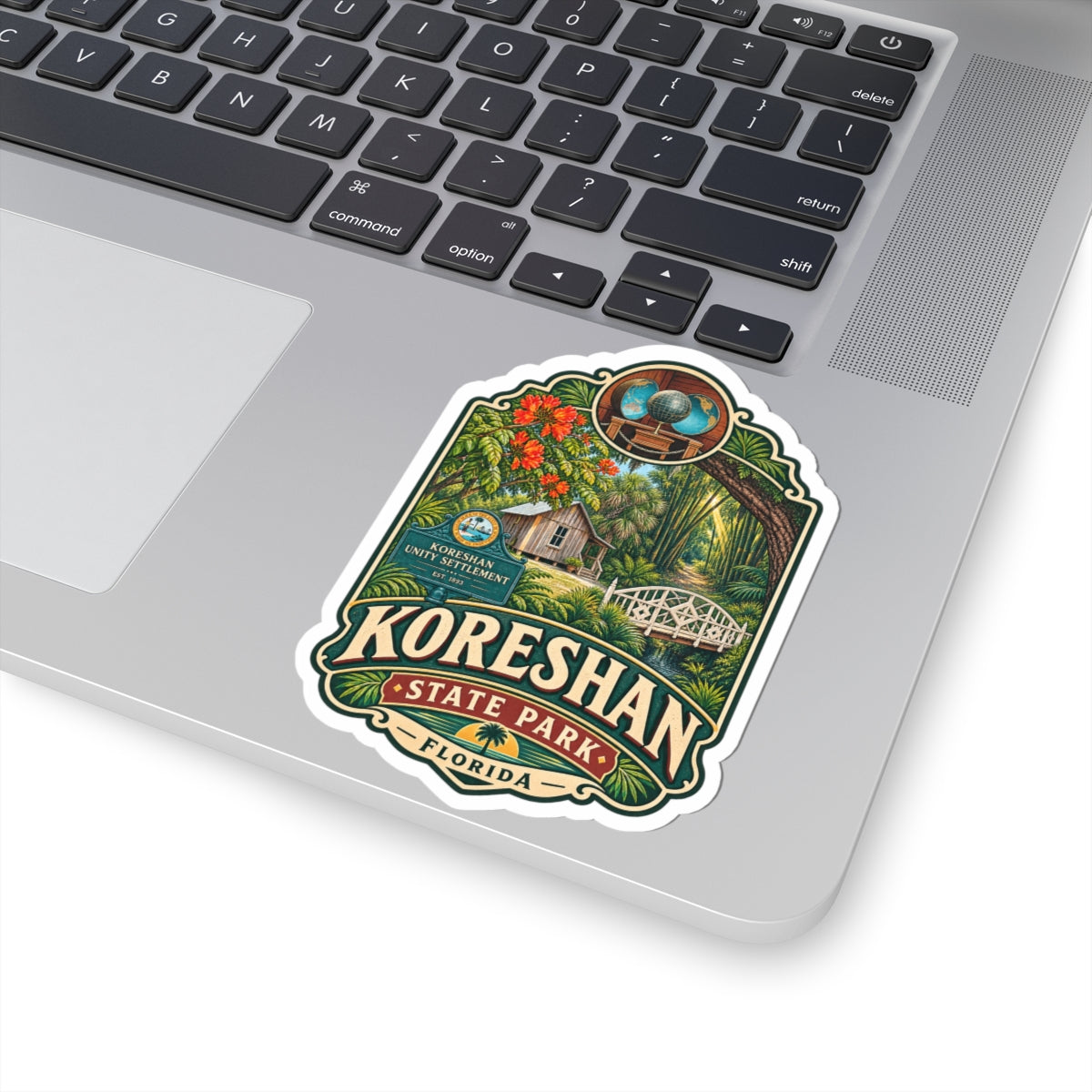 Koreshan State Park Florida Vintage Travel Sticker – Kiss-Cut Sticker