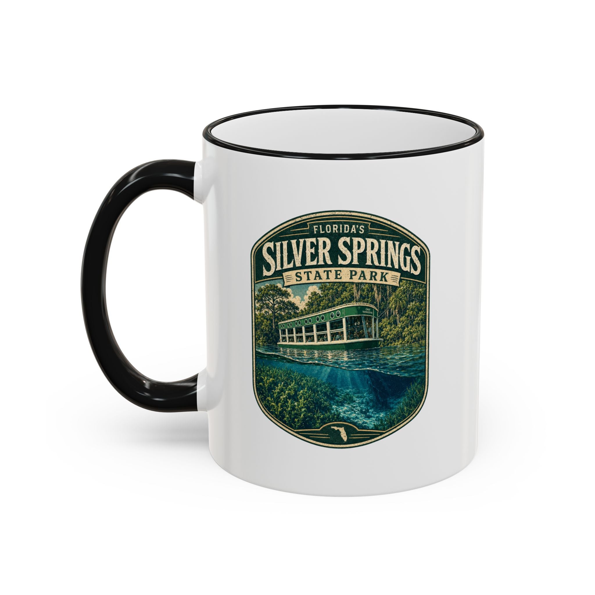 Silver Springs Vintage Mug — Accent Rim & Handle 11oz/15oz