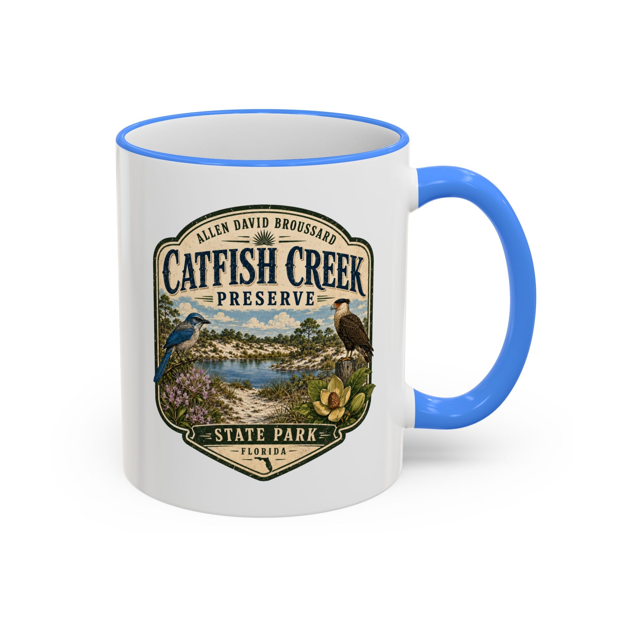 Catfish Creek Vintage Mug — Accent Rim & Handle 11oz/15oz