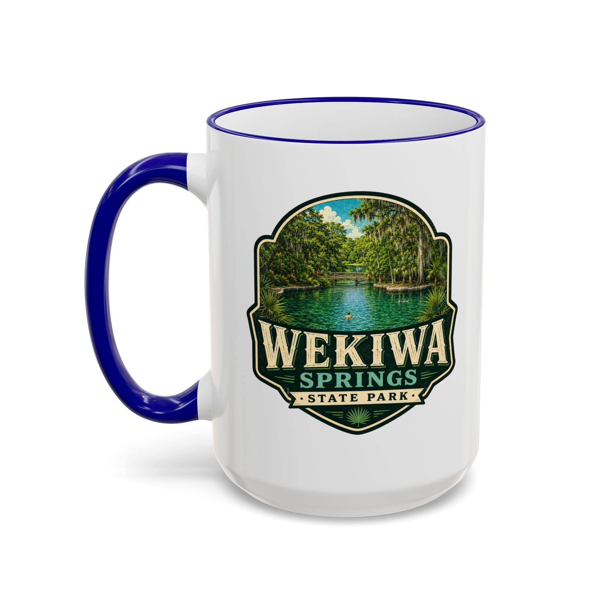 Wekiwa Springs Vintage Mug — Accent Rim & Handle 11oz/15oz