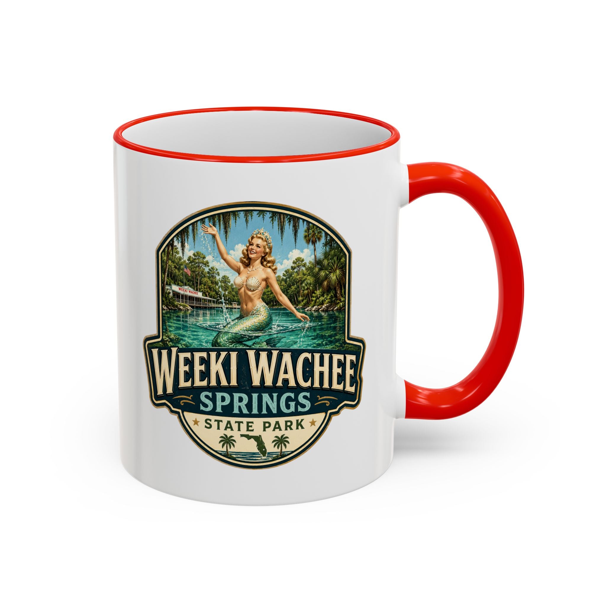 Weeki Wachee Vintage Mug — Accent Rim & Handle 11oz/15oz