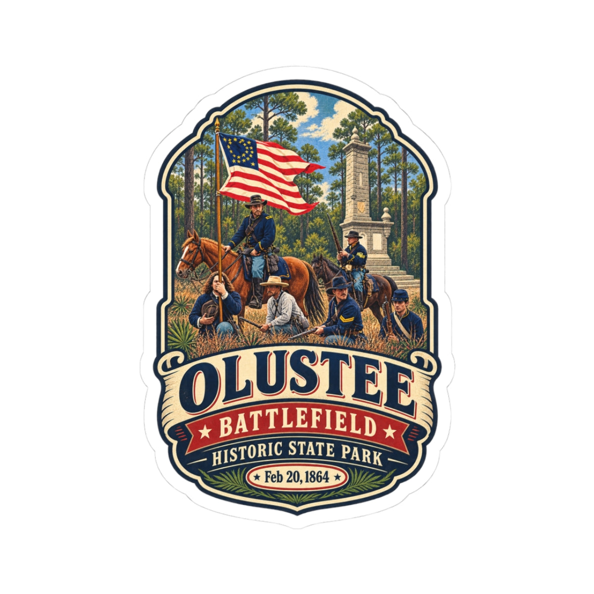 Olustee Battlefield Historic Park Sticker — Civil War Commemorative Kiss-Cut