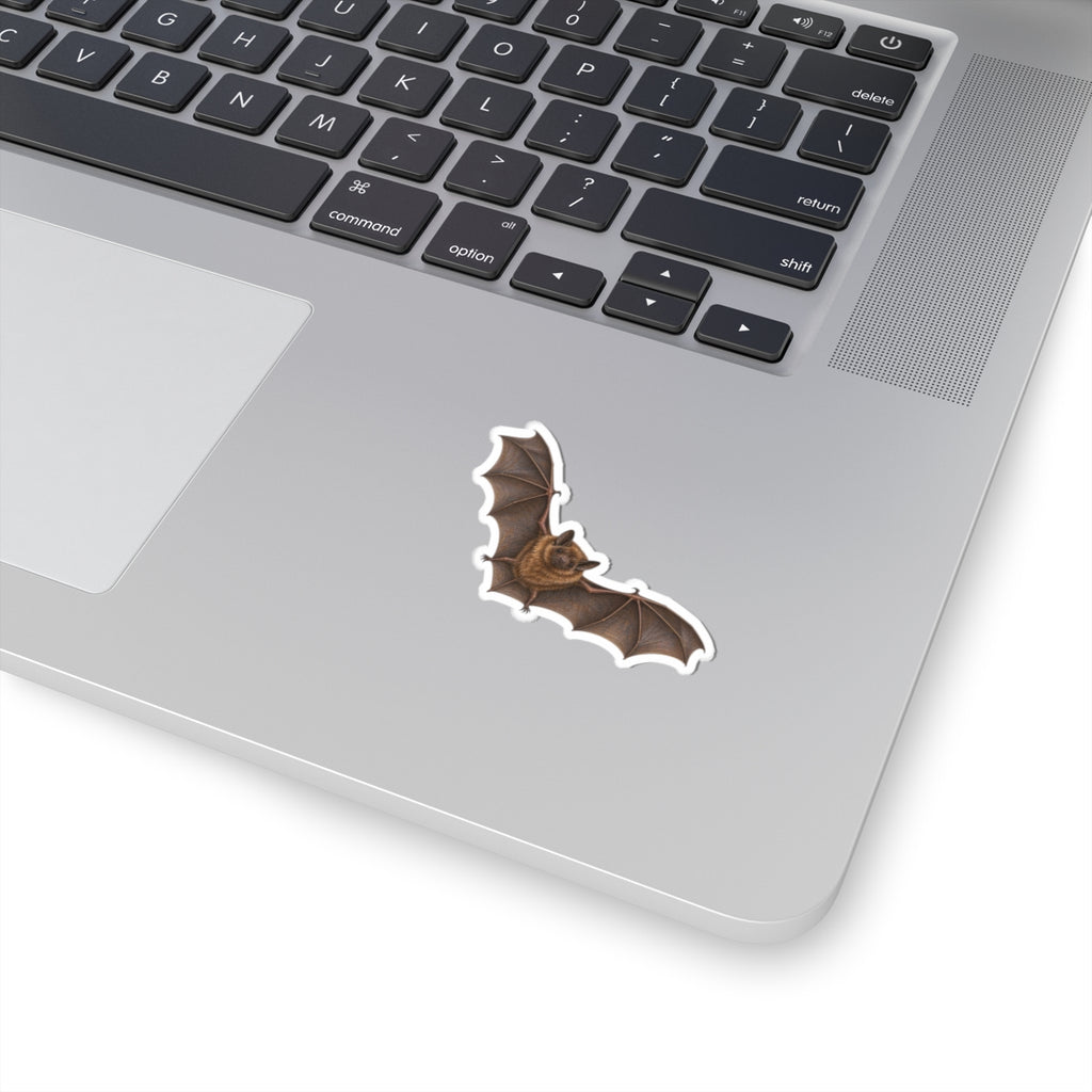 Flying Brown Bat Sticker — Realistic Decal