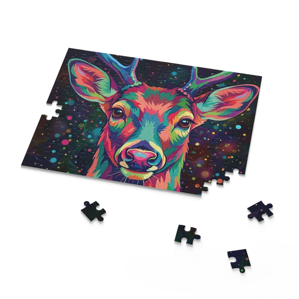 Rainbow White-Tailed Deer Jigsaw Puzzle (120/252/500 pcs)