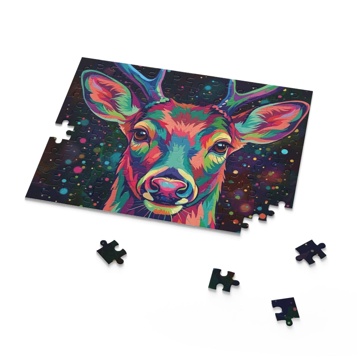 Rainbow White-Tailed Deer Jigsaw Puzzle (120/252/500 pcs)