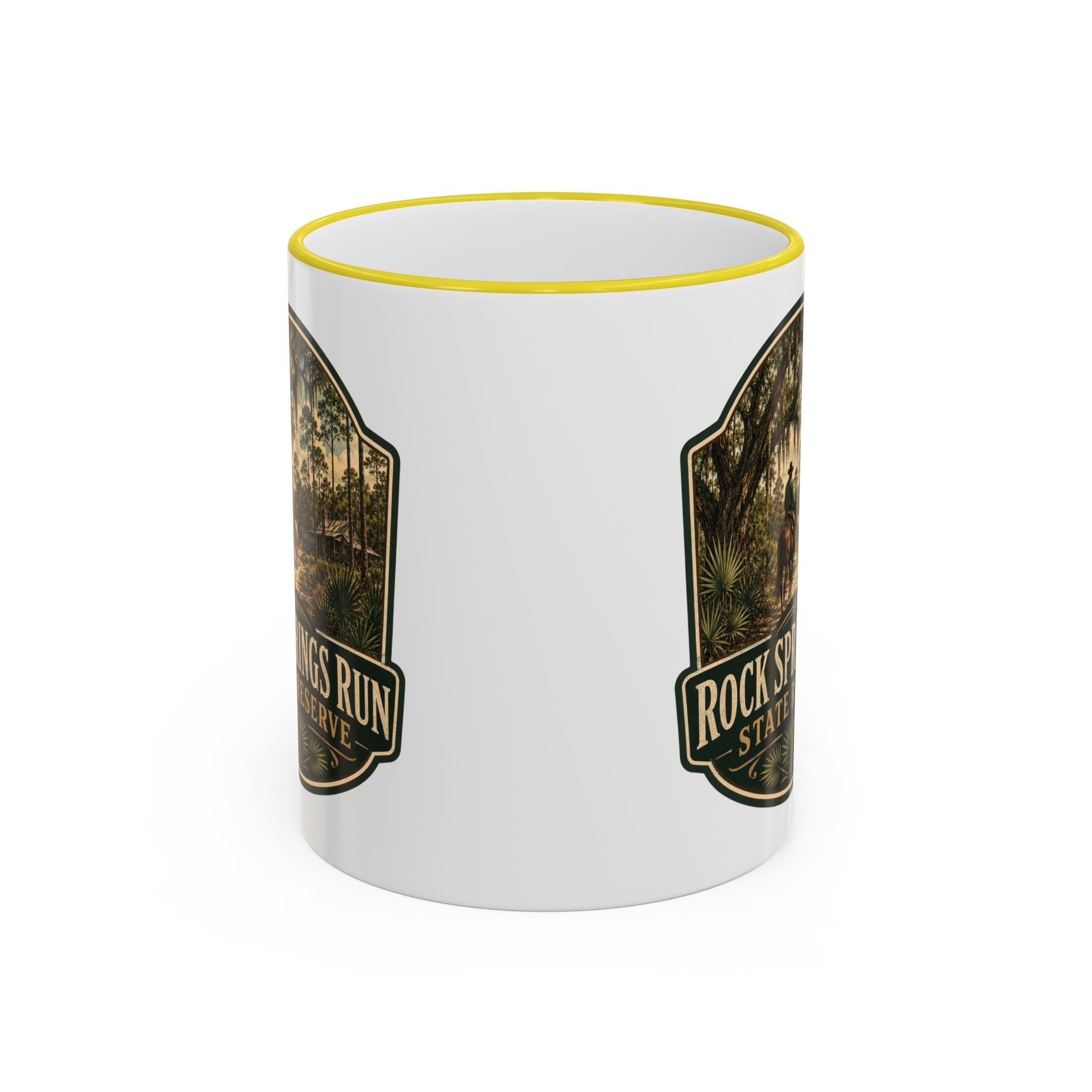 Rock Springs Run Vintage Mug — Accent Rim & Handle 11oz/15oz