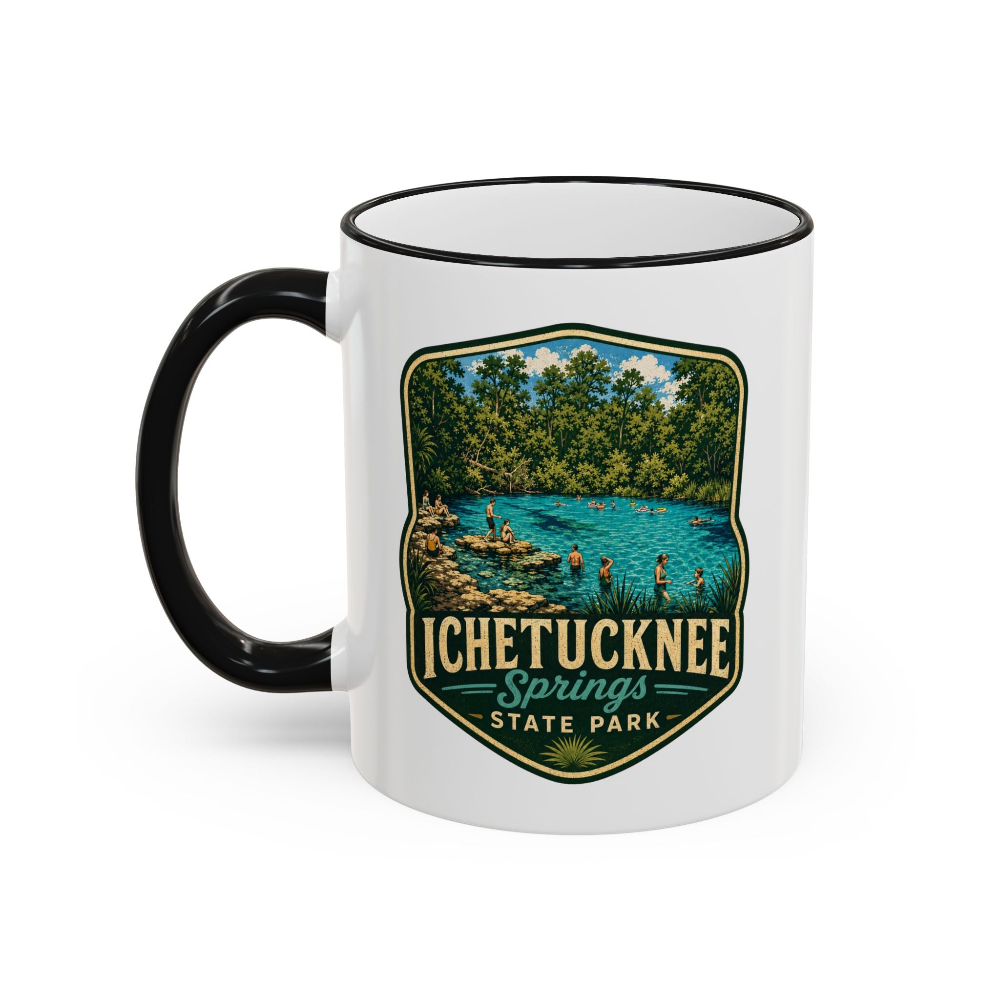 Ichetucknee Springs Vintage Mug — Accent Rim & Handle 11oz/15oz
