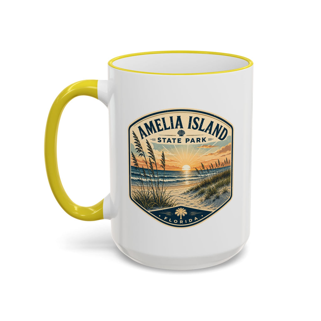 Amelia Island Vintage Mug — Accent Rim & Handle 11oz/15oz