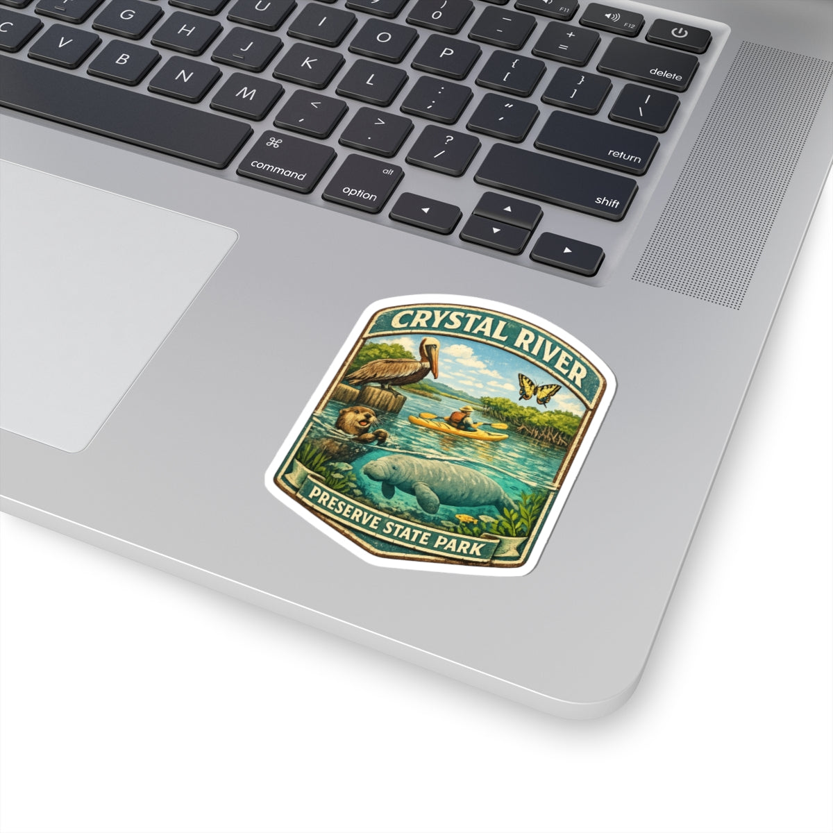 Crystal River State Park Sticker — Manatee & Kayak Nature Badge