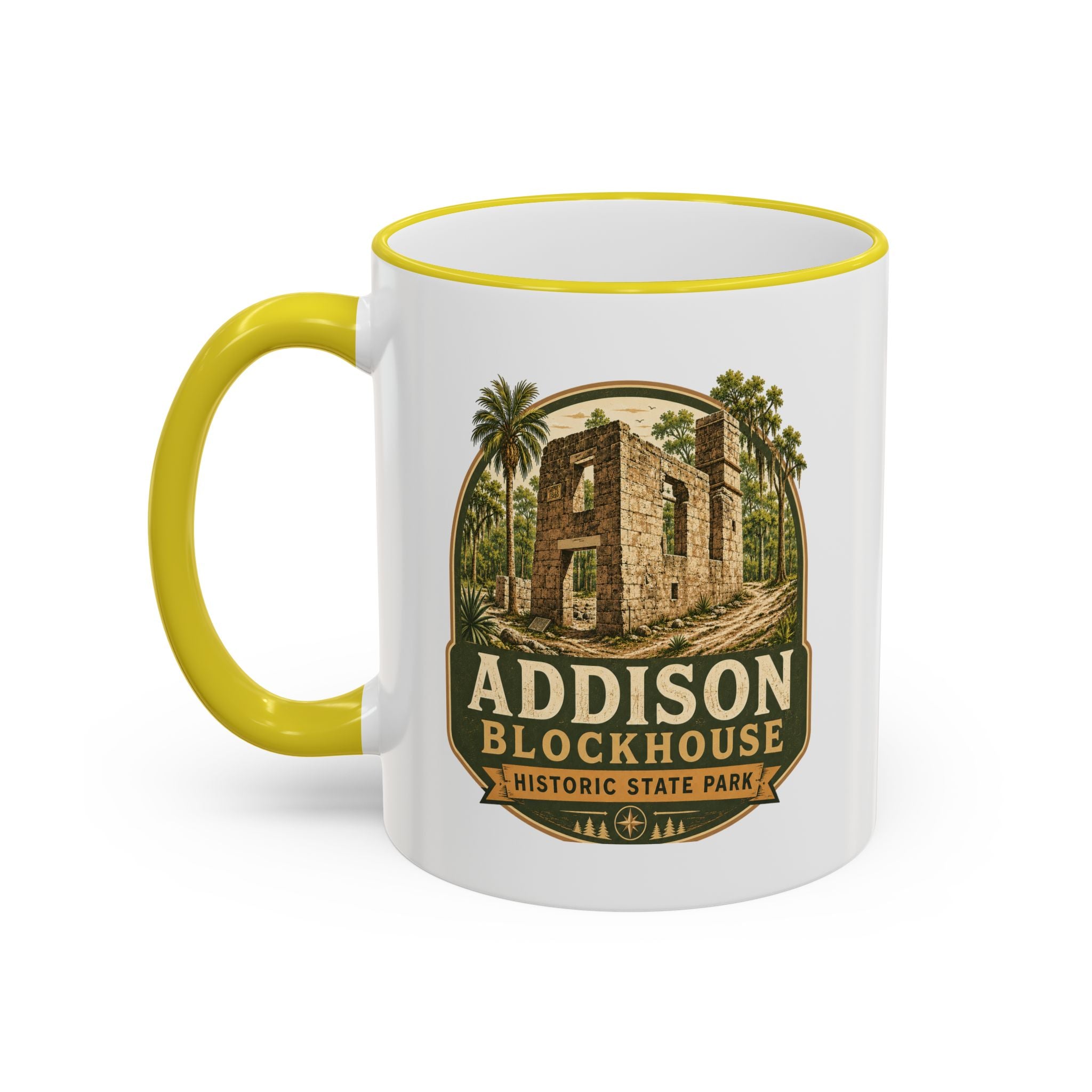 Addison Blockhouse Vintage Mug — Accent Rim & Handle 11oz/15oz