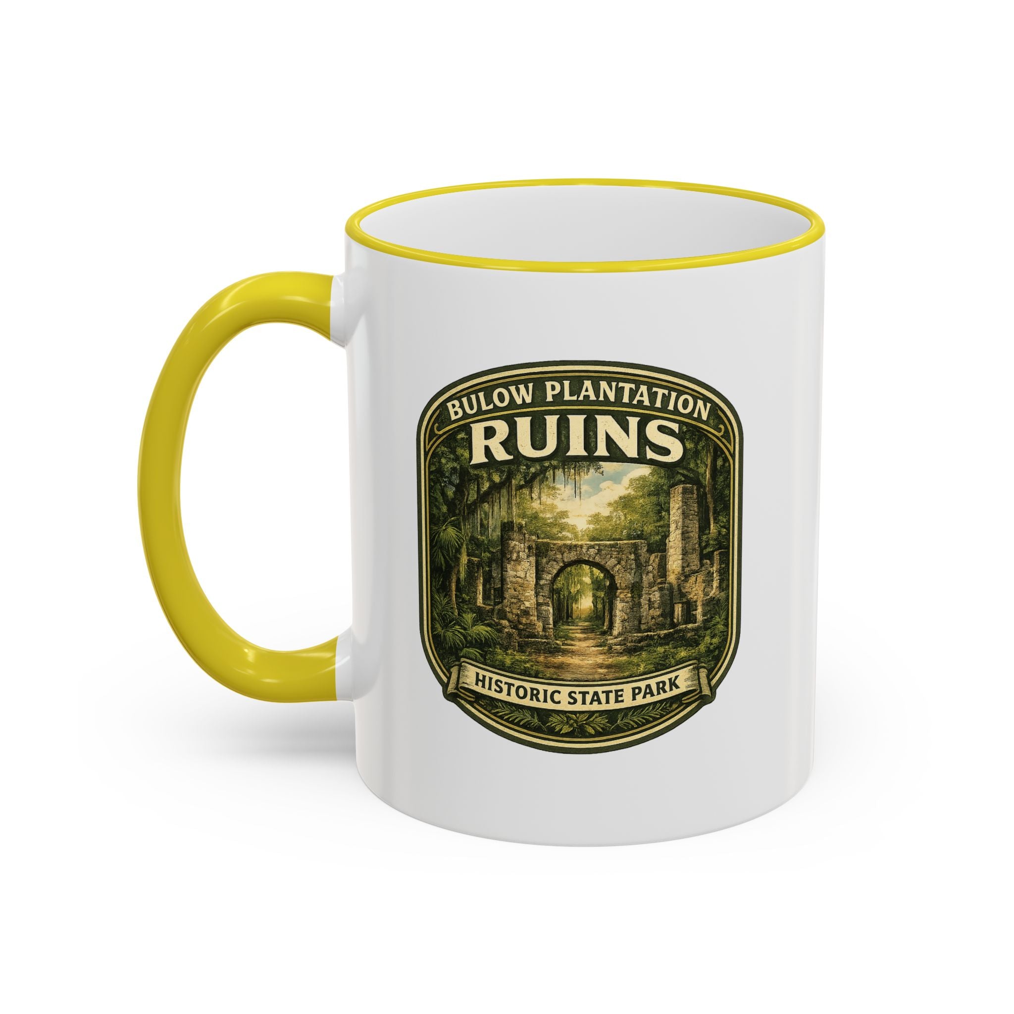 Bulow Ruins Vintage Mug — Accent Rim & Handle 11oz/15oz