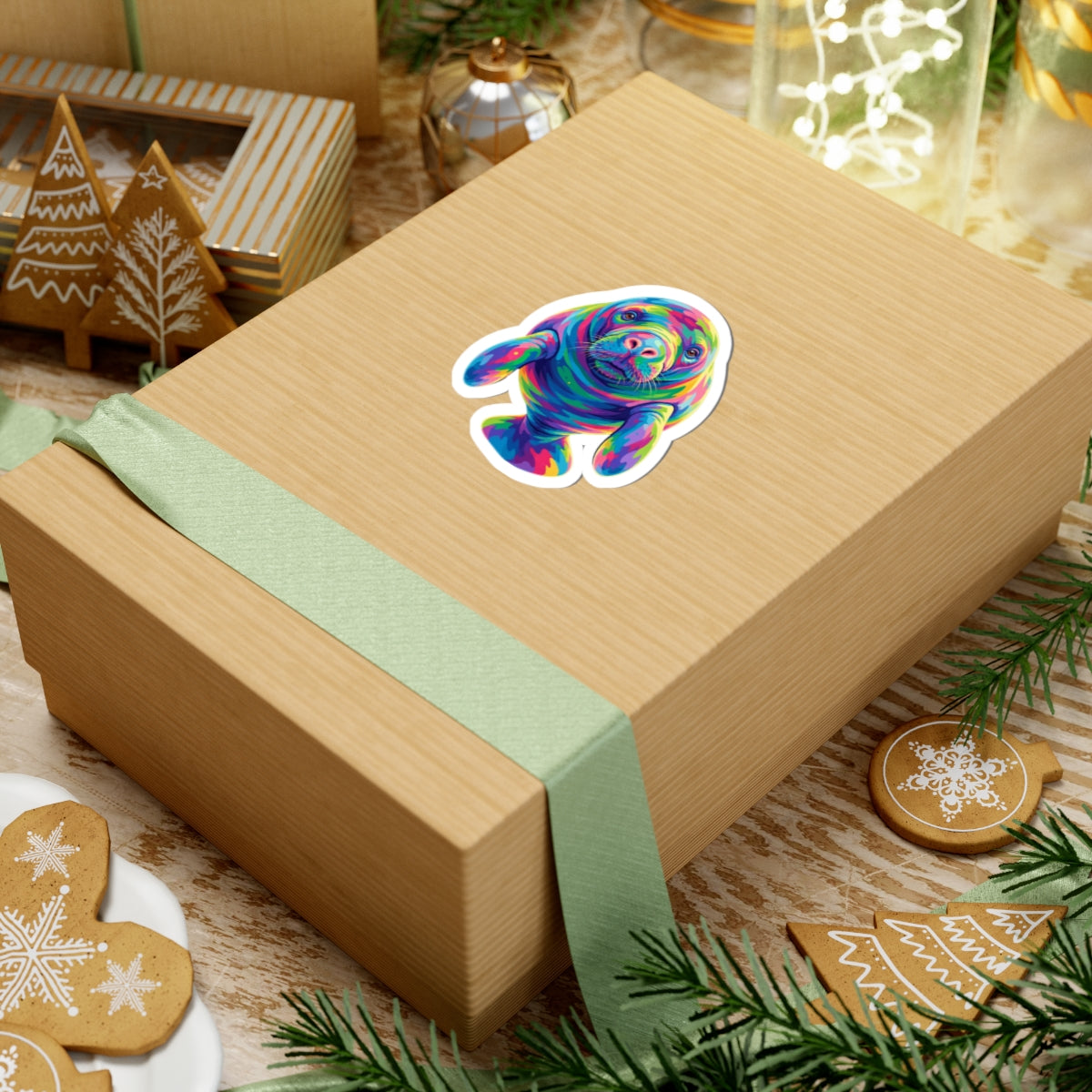 Rainbow Manatee Sticker