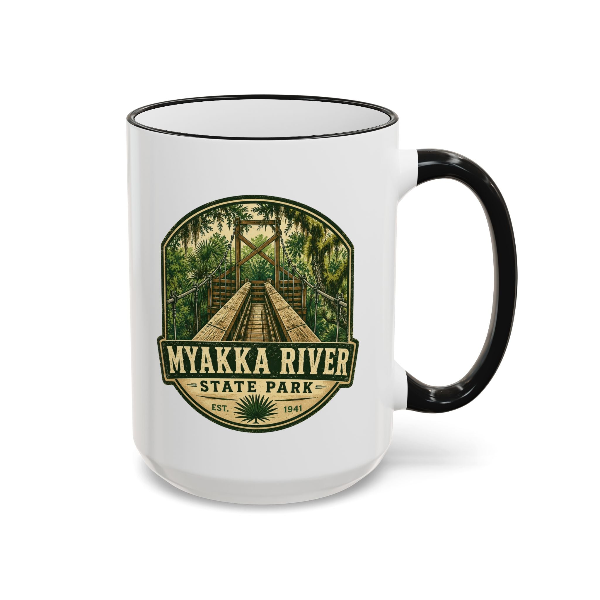 Myakka River Vintage Mug — Accent Rim & Handle 11oz/15oz