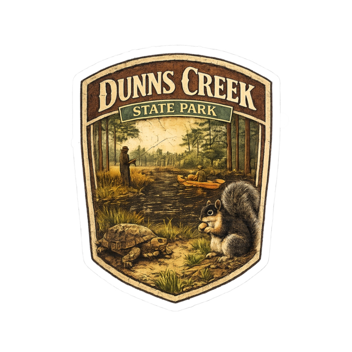 Dunns Creek State Park Sticker – Retro Wildlife Camping Badge (Kiss-Cut)