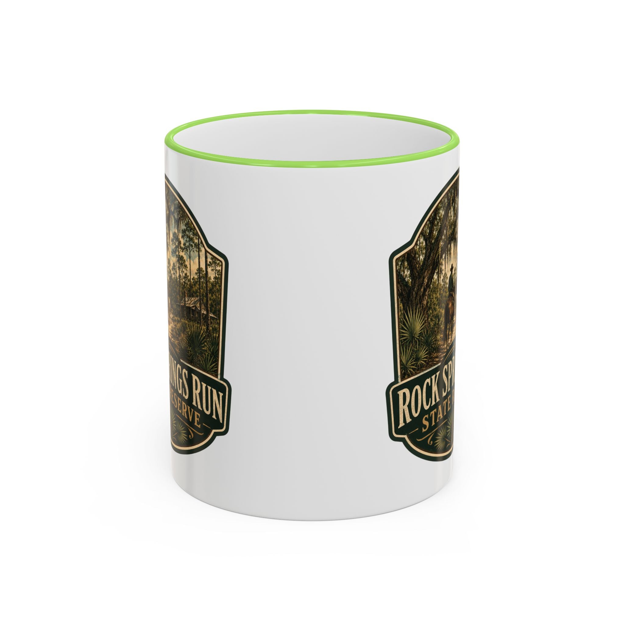 Rock Springs Run Vintage Mug — Accent Rim & Handle 11oz/15oz