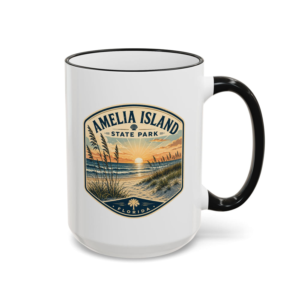 Amelia Island Vintage Mug — Accent Rim & Handle 11oz/15oz