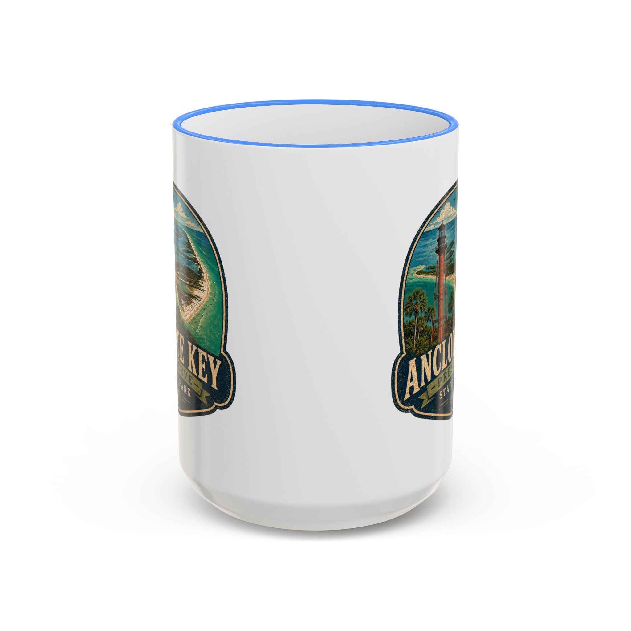 Anclote Key Vintage Mug — Accent Rim & Handle 11oz/15oz