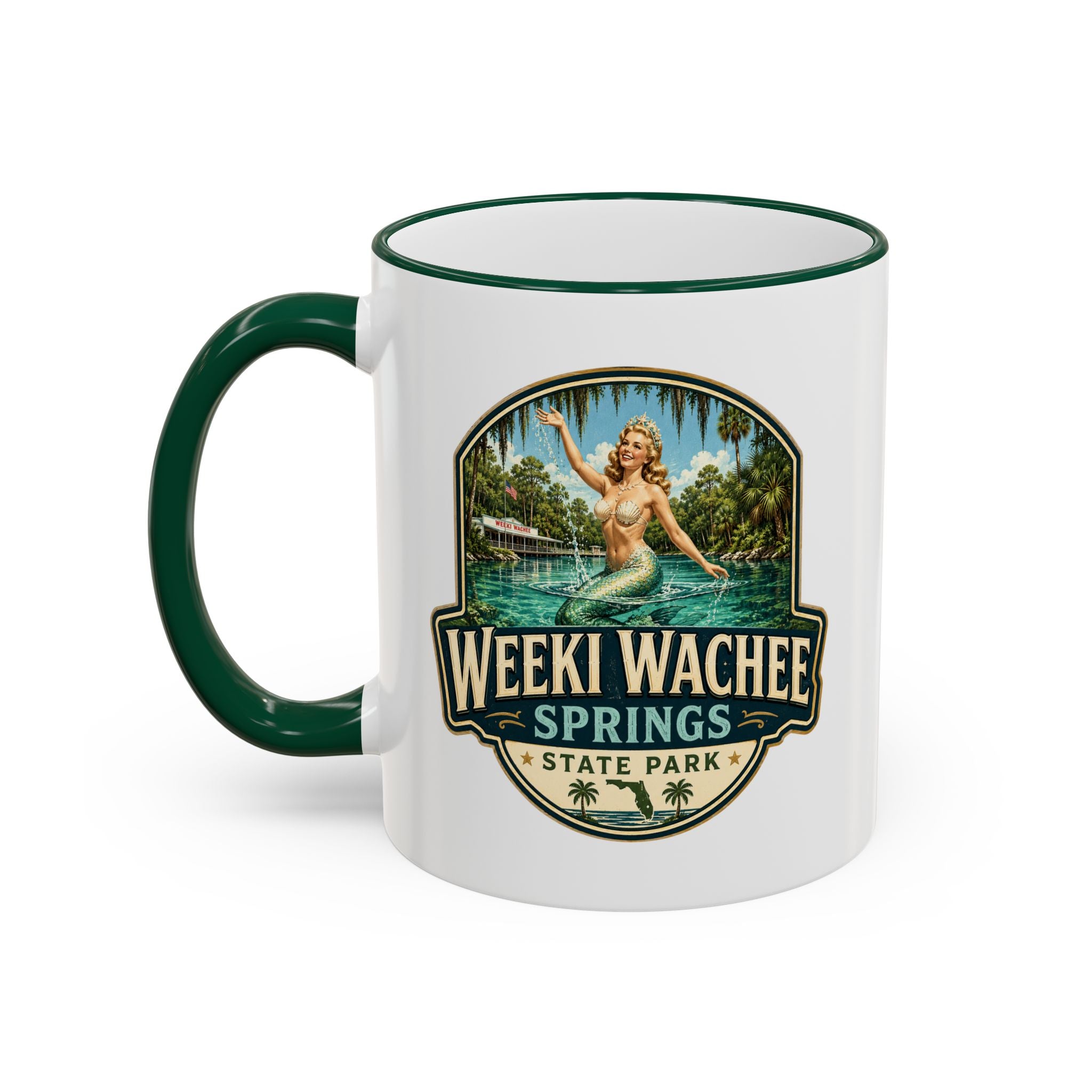 Weeki Wachee Vintage Mug — Accent Rim & Handle 11oz/15oz
