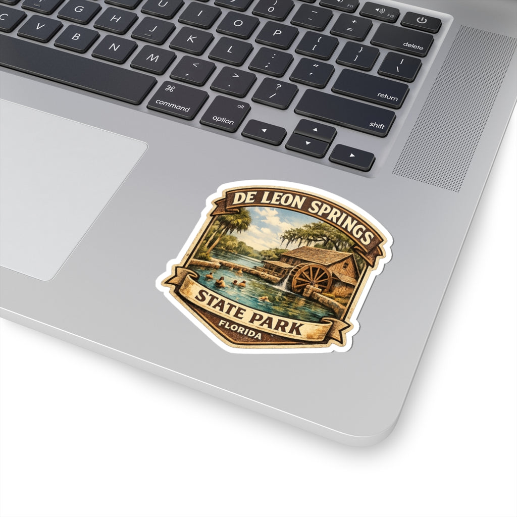 De Leon Springs State Park Vinyl Sticker – Vintage Florida Mill Design