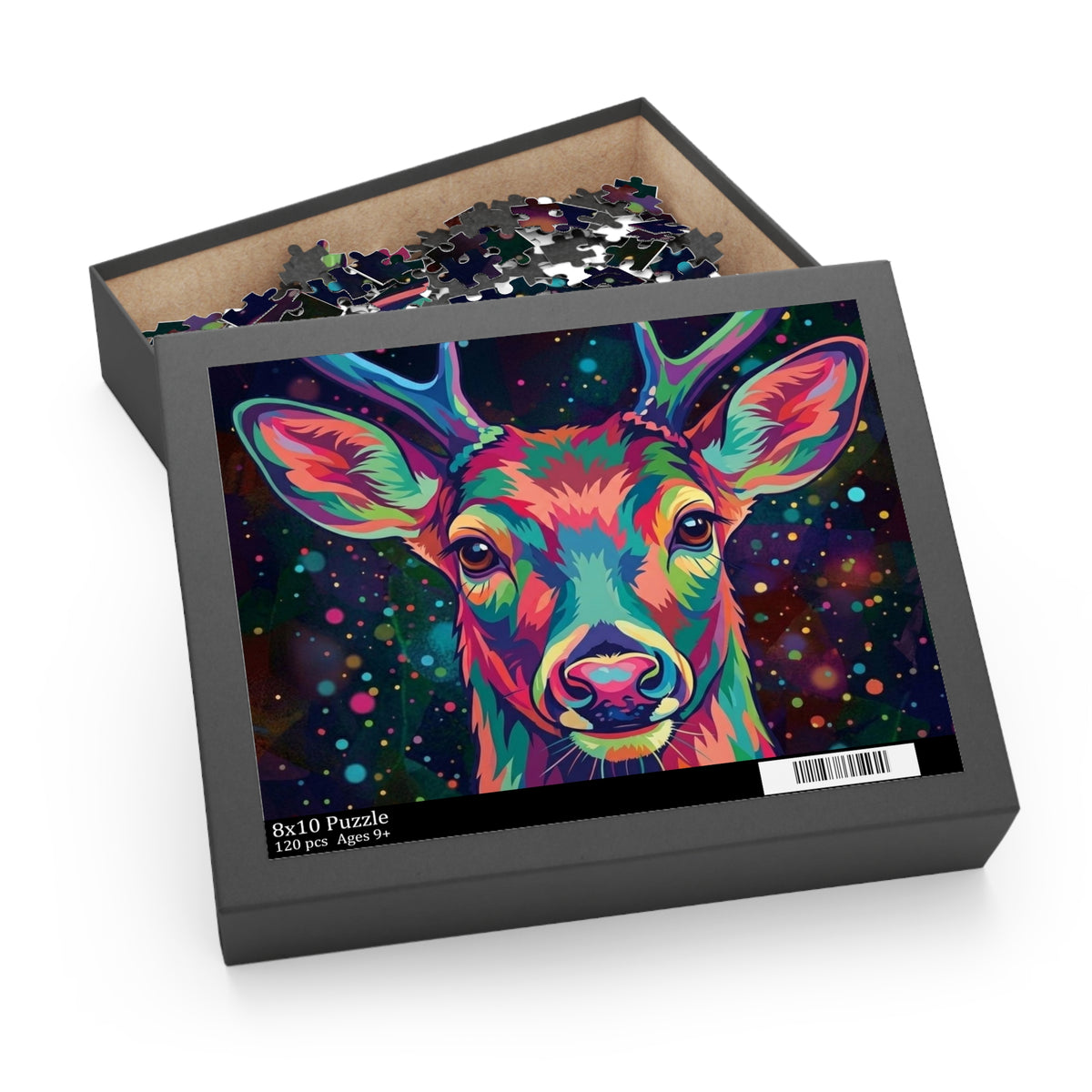 Rainbow White-Tailed Deer Jigsaw Puzzle (120/252/500 pcs)