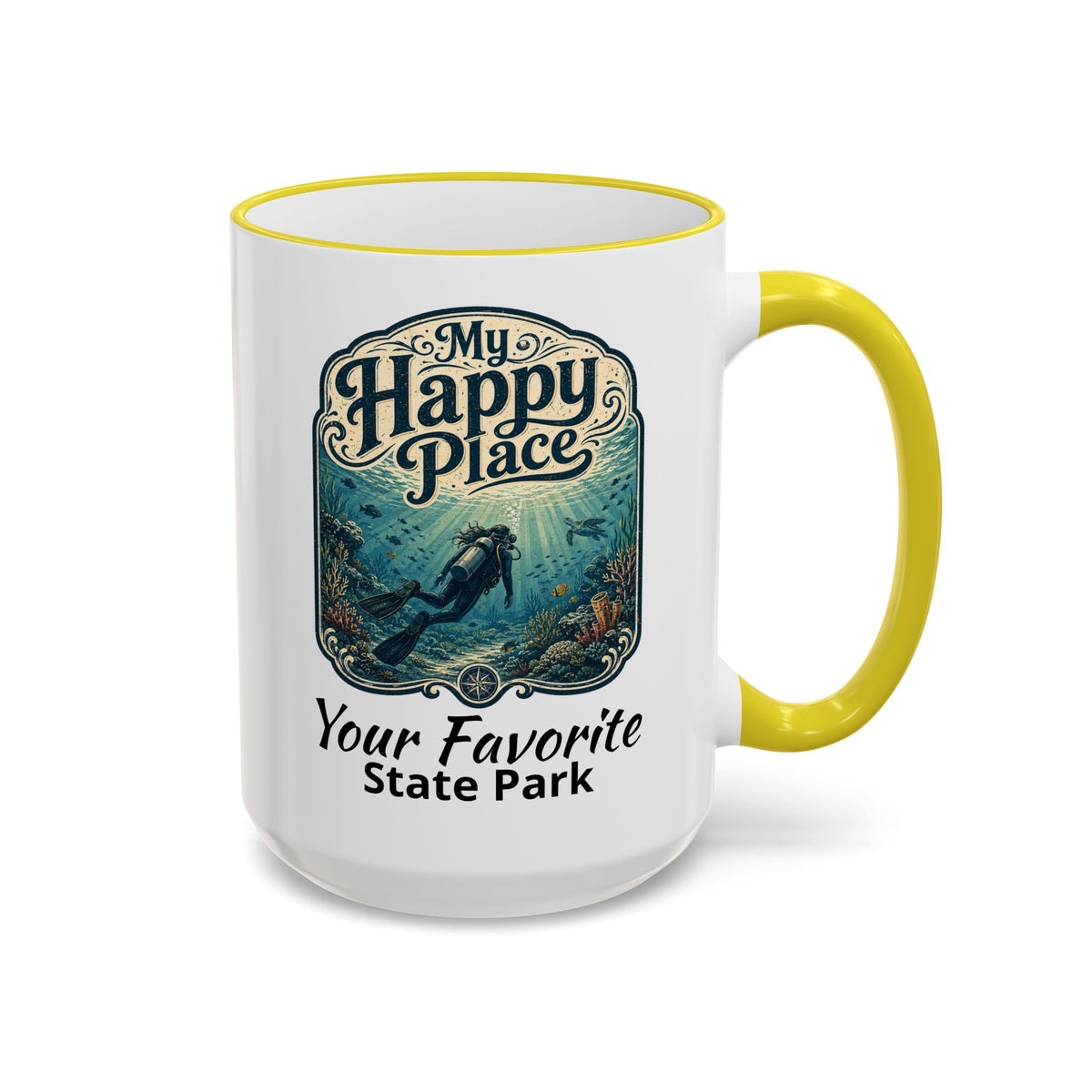 CUSTOMIZABLE Scuba Ocean Accent Rim & Handle 11oz/15oz