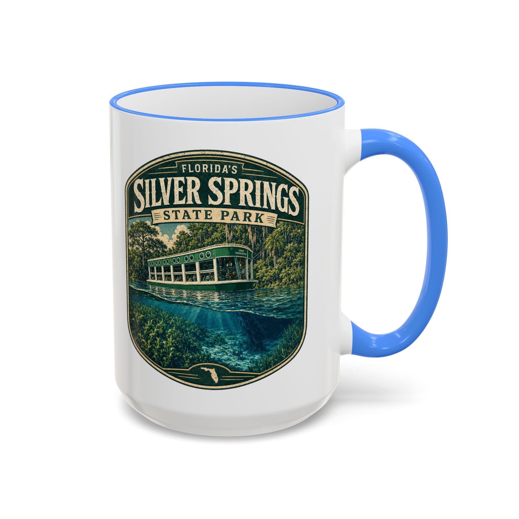 Silver Springs Vintage Mug — Accent Rim & Handle 11oz/15oz