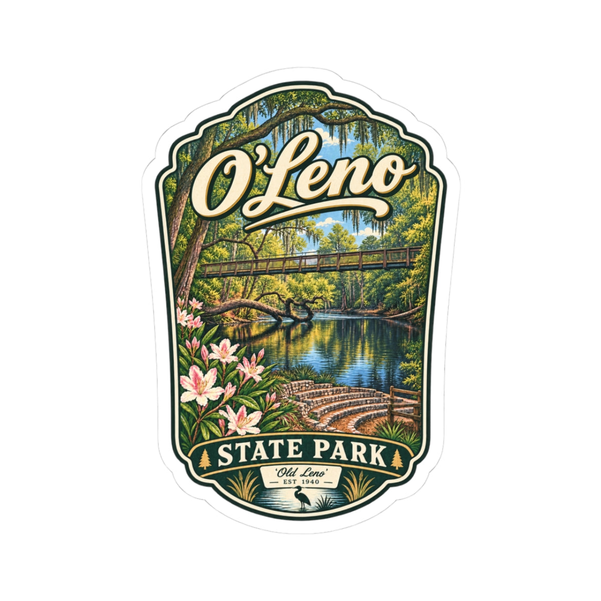 O'Leno State Park Scenic Sticker — Kiss-Cut Outdoor Travel Decal