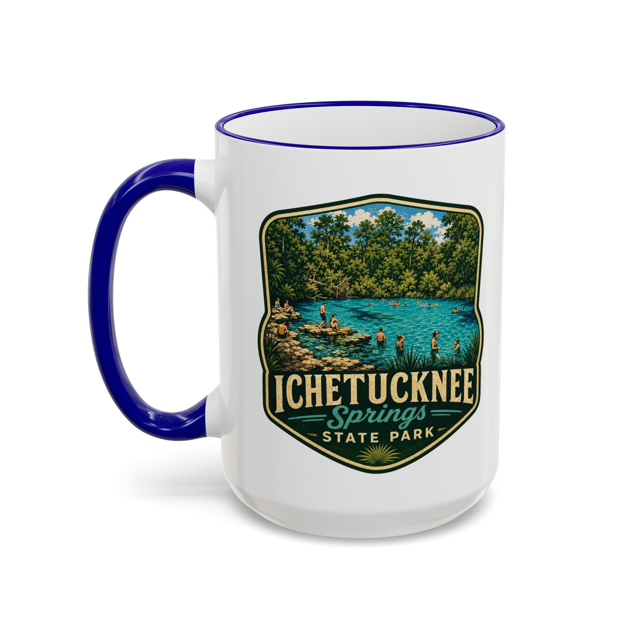 Ichetucknee Springs Vintage Mug — Accent Rim & Handle 11oz/15oz